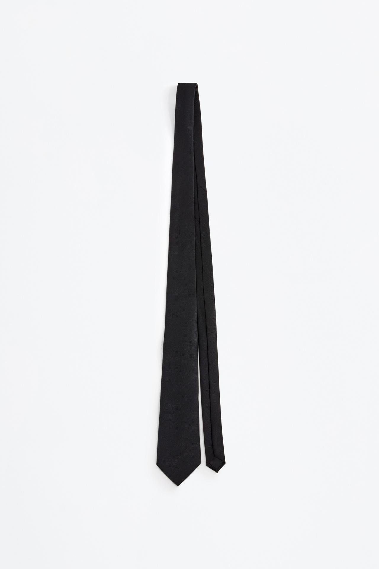 Textured tie — BLACK MARL