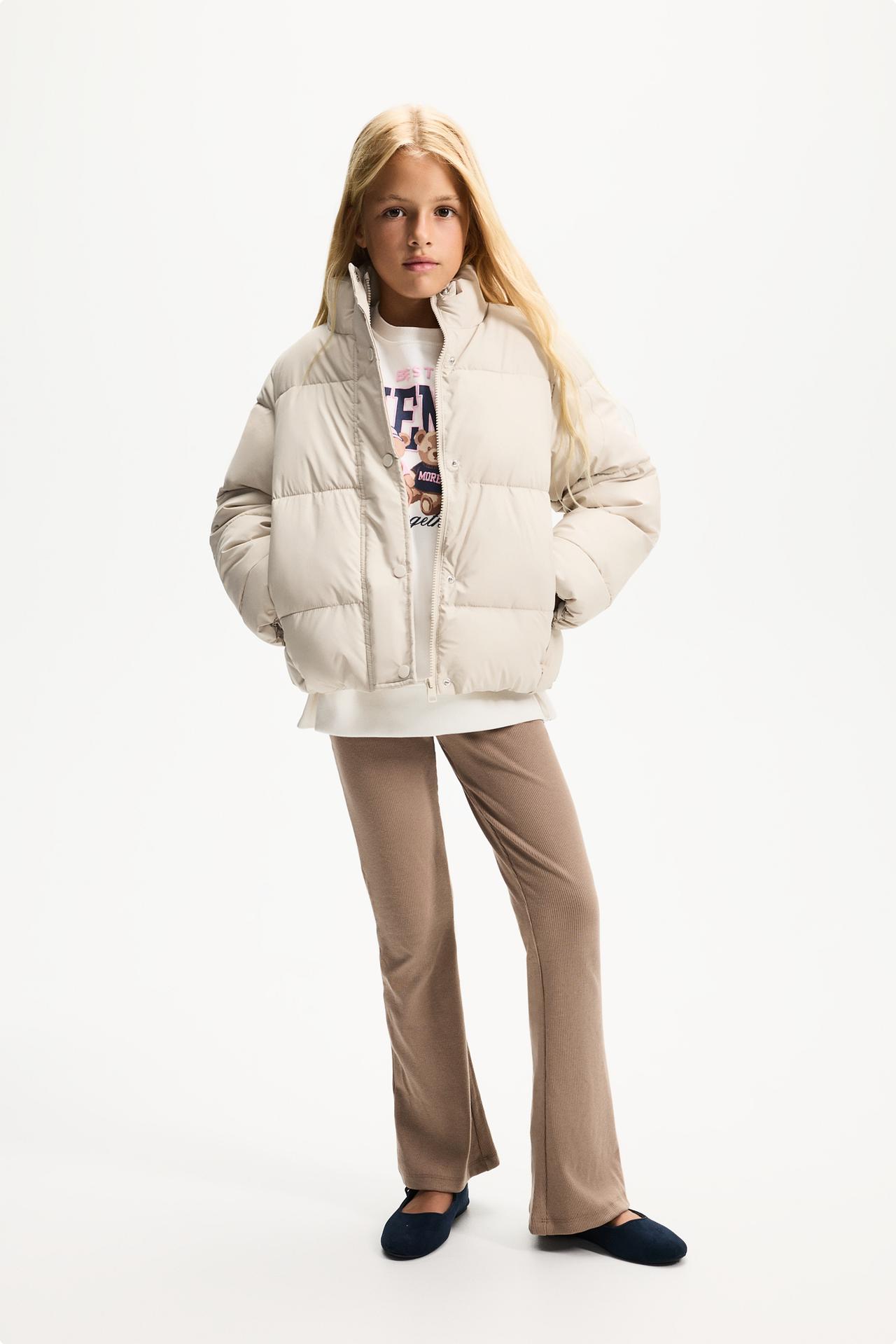Rubberised quilted jacket — ECRU