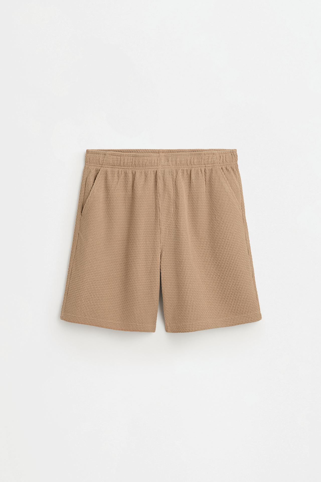 Waffle-textured Bermuda shorts — YARN