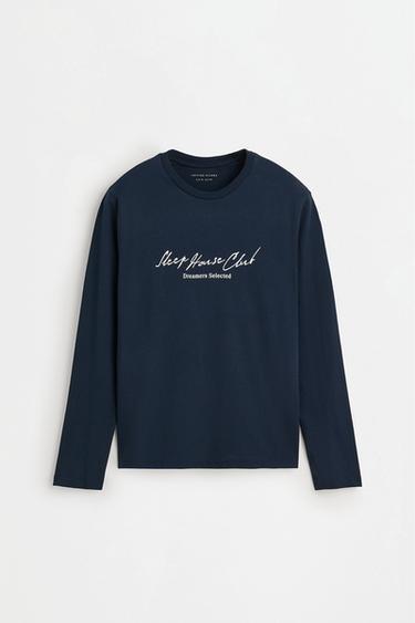 Long printed pyjamas — DARK NAVY 7