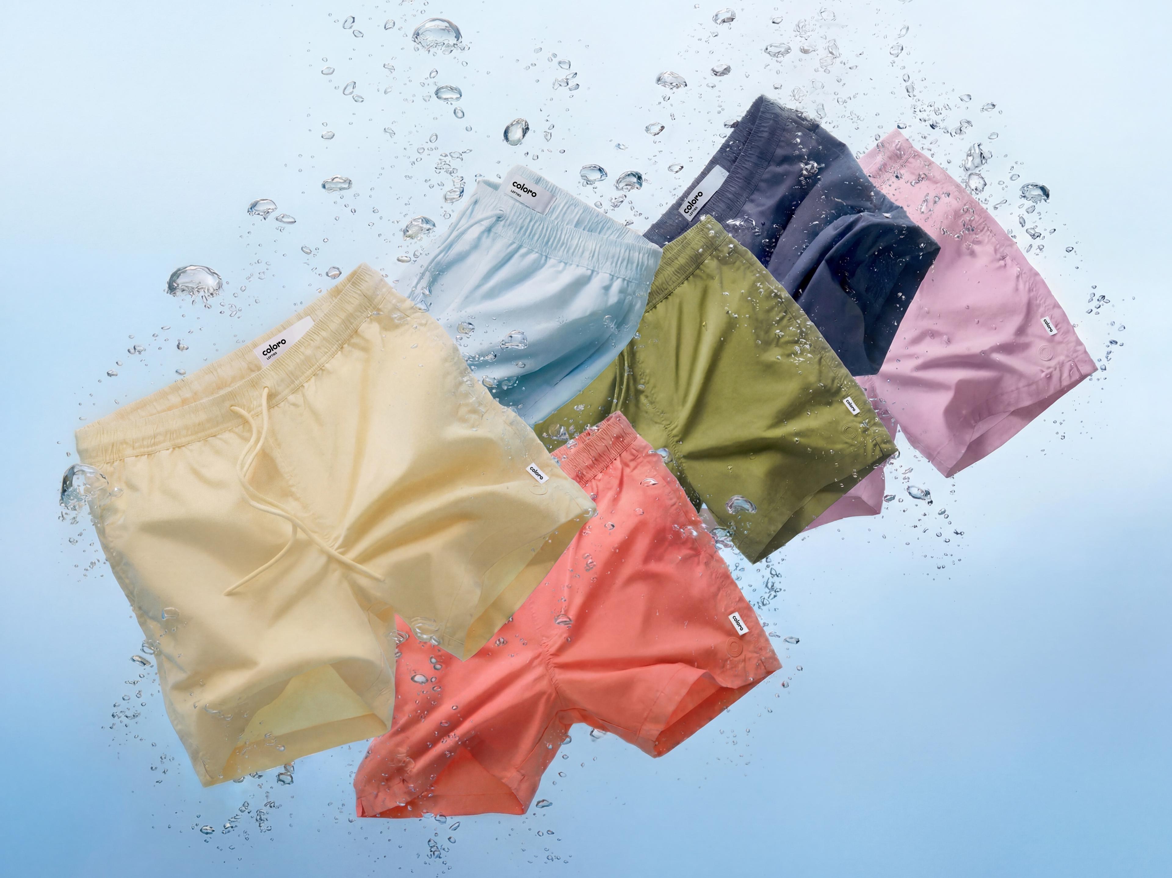 Coloro x Lefties straight swim trunks — CORAL RED