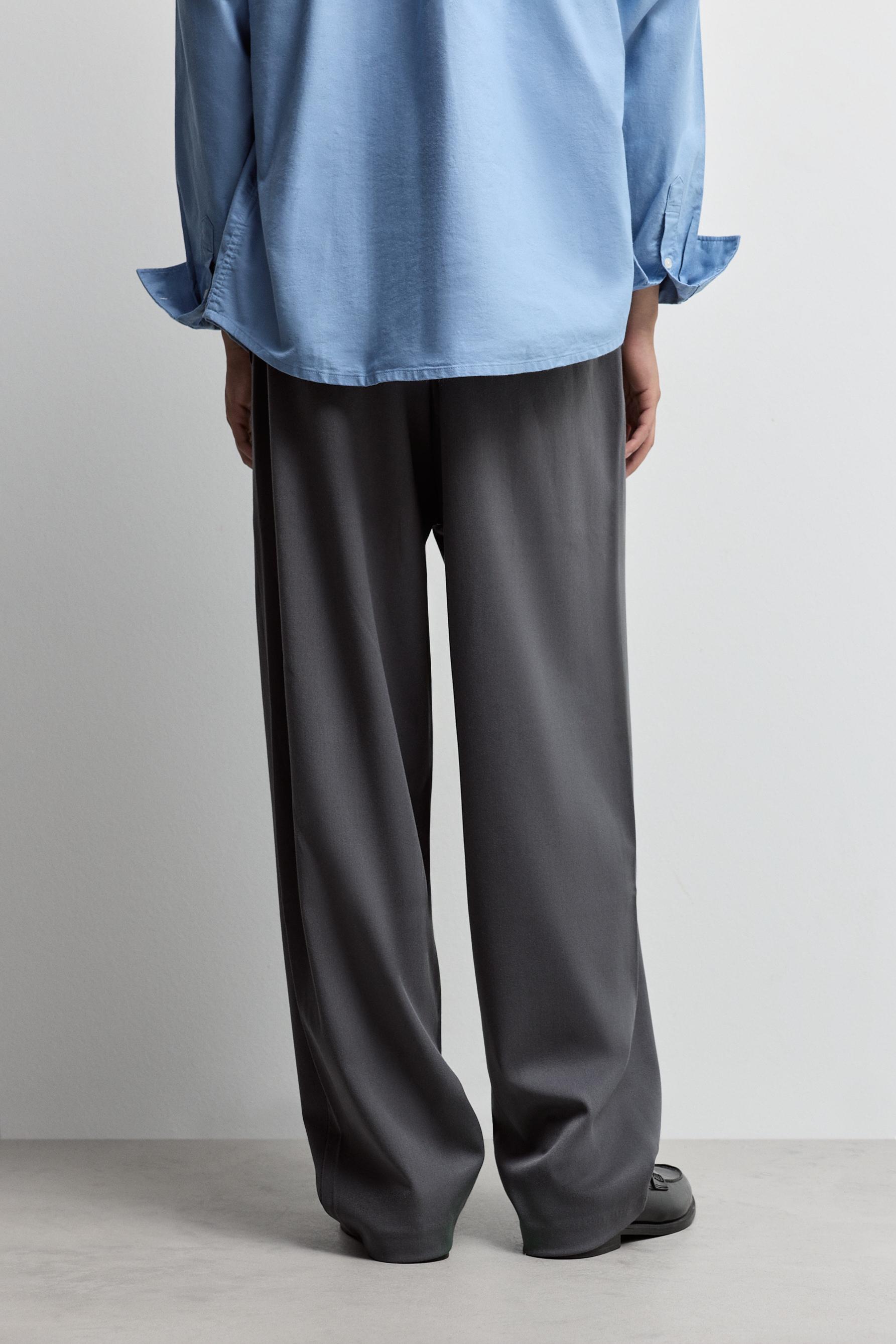 Wide-leg tailored trousers — ANTHRACITE GREY