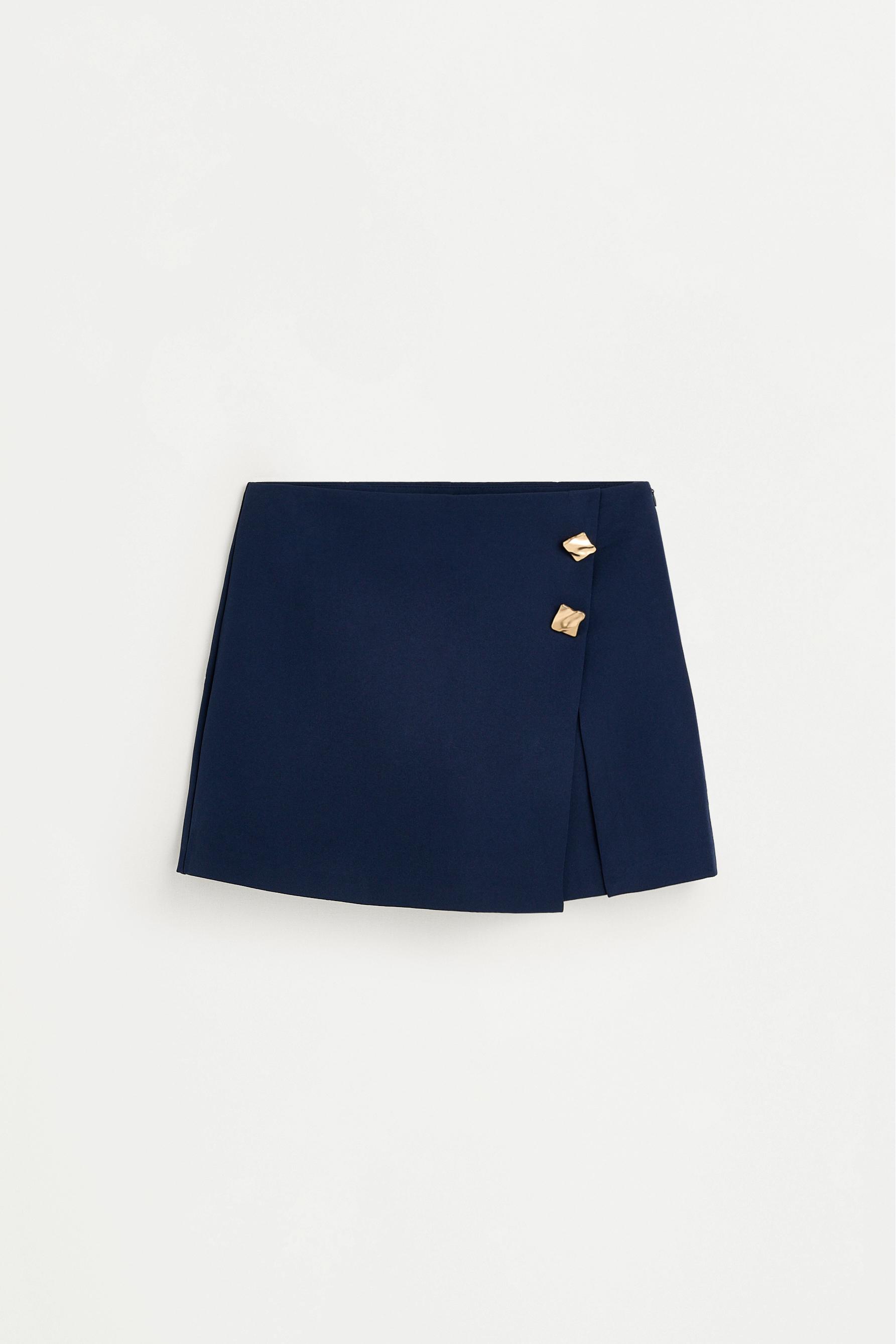 Skort with gold buttons — NAVY