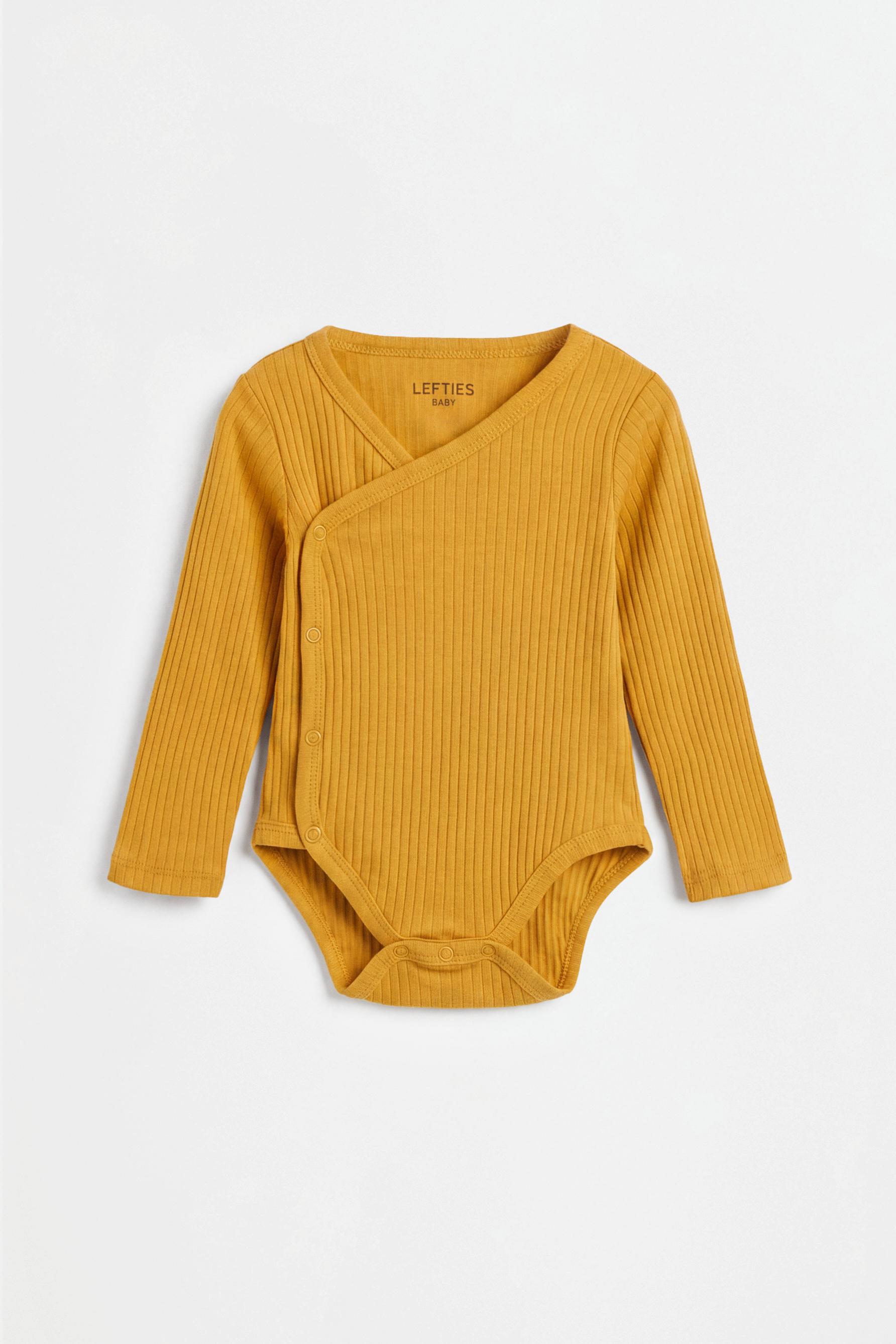 Pack of 2 ribbed kimono bodysuits — MUSTARD