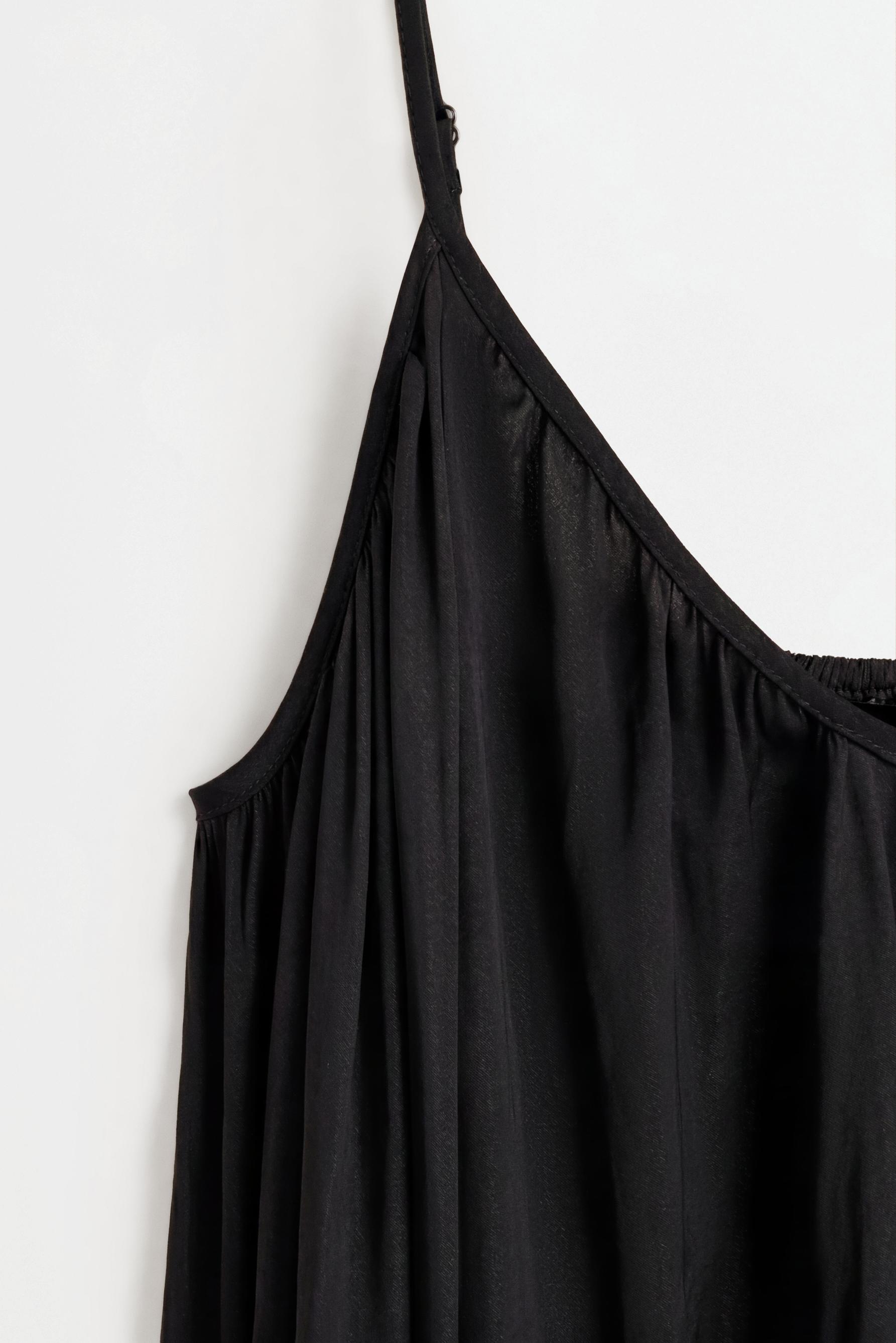 Satin midi dress — BLACK