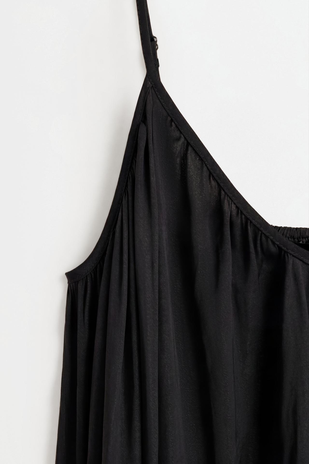 Satin midi dress — BLACK