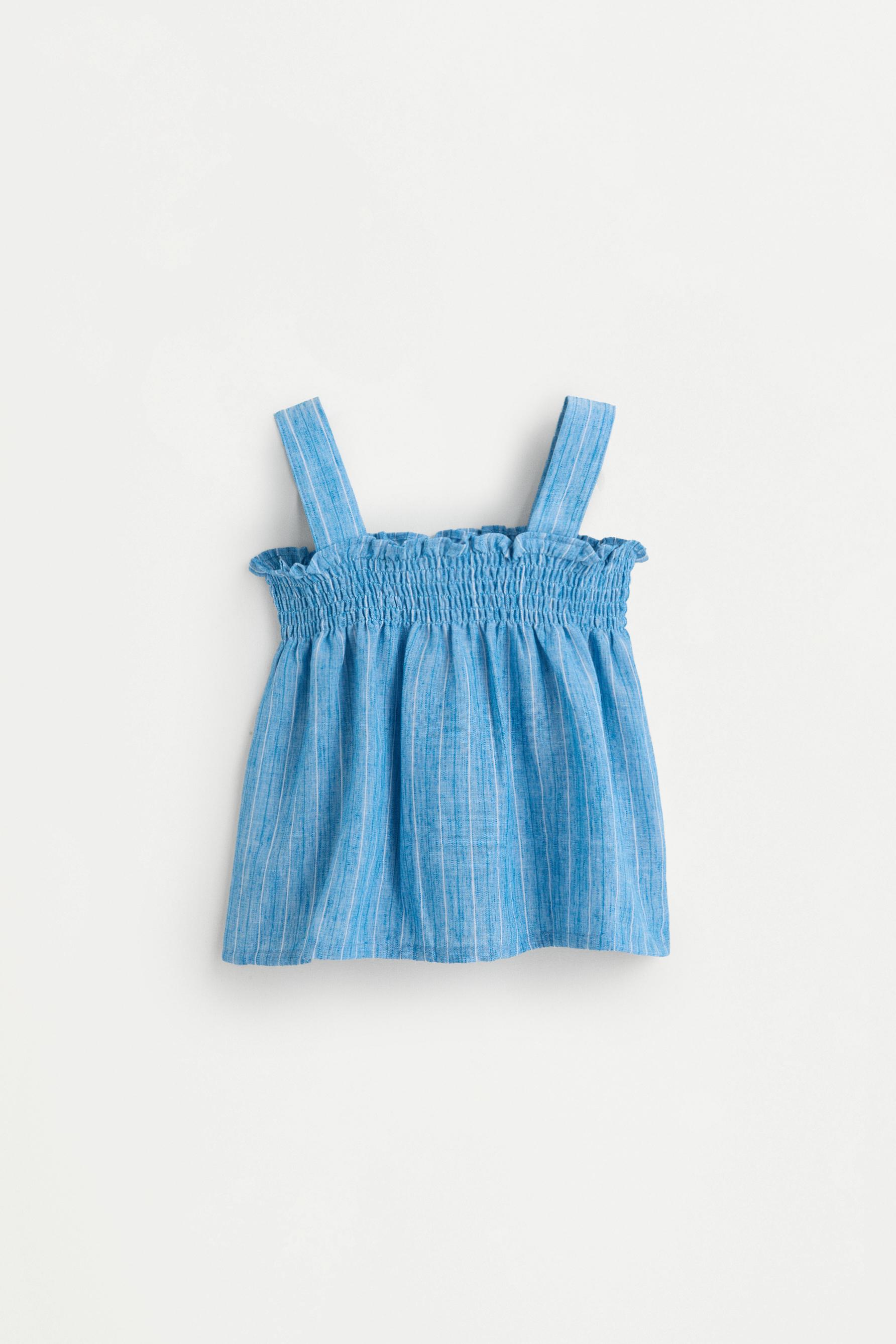 Striped rustic top — BLUE/WHITE