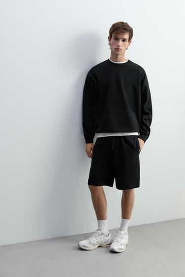Basic tracksuit Bermuda shorts — BLACK 5