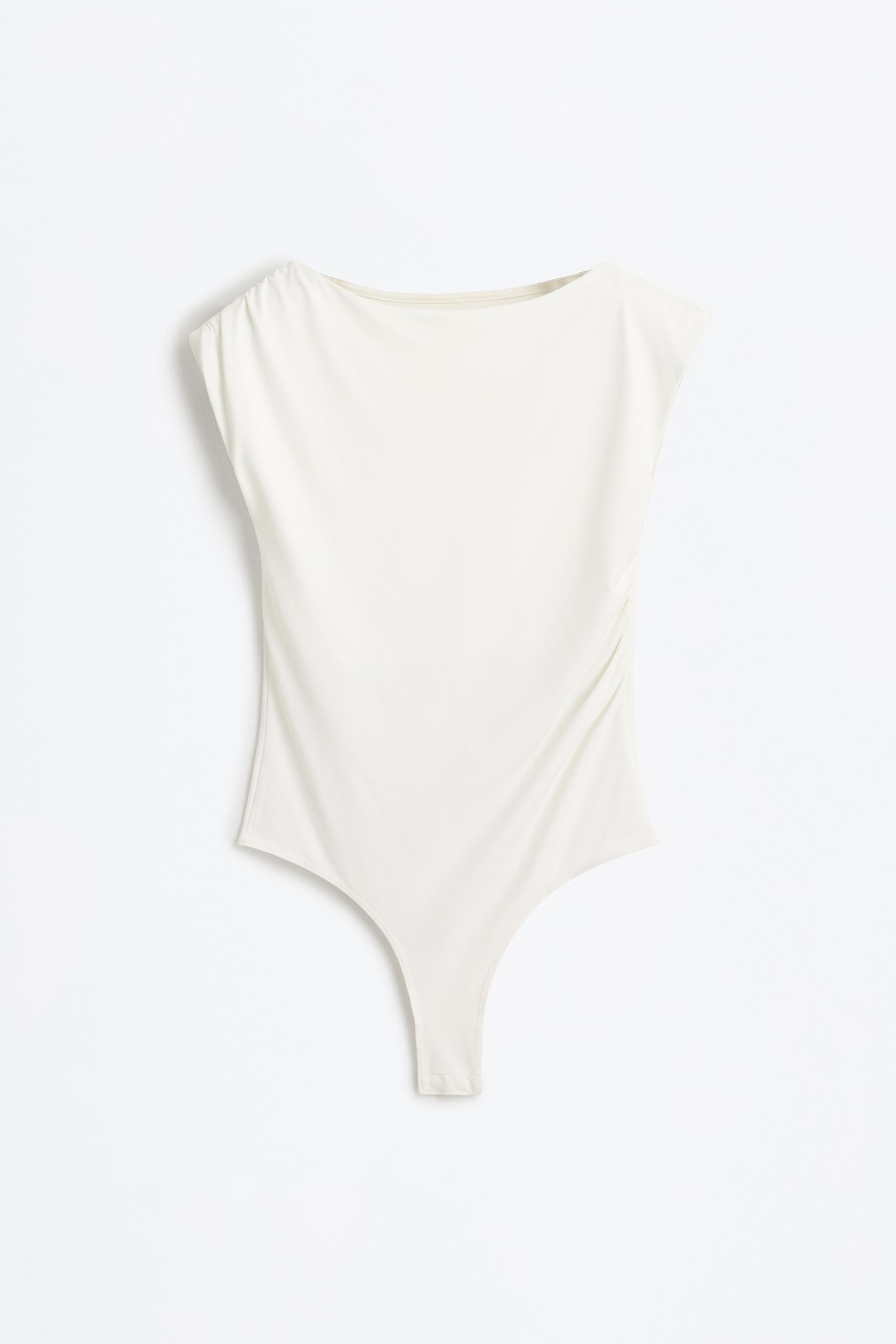 Polyamide sleeveless bodysuit — WHITE