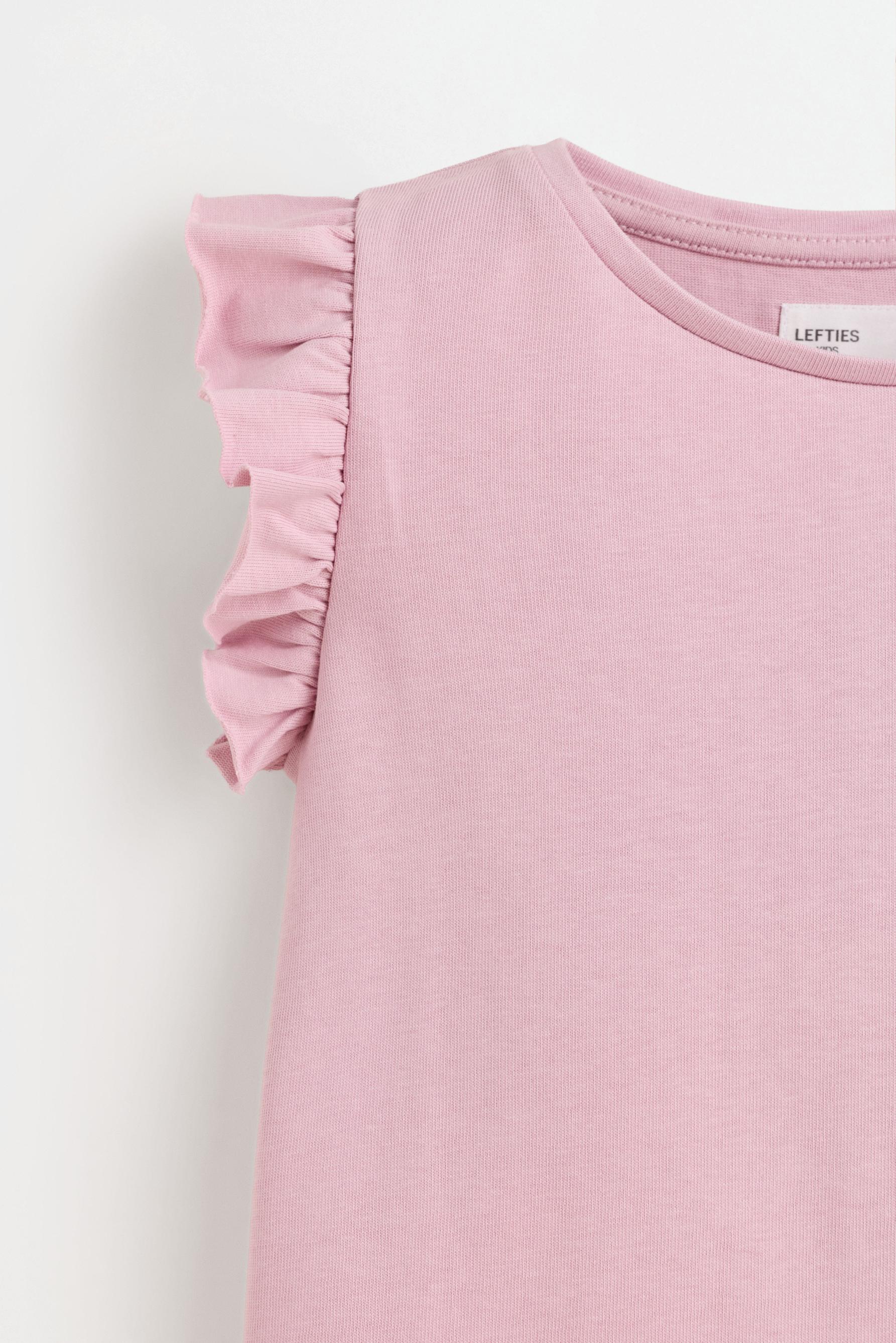 Heavy jersey ruffled T-shirt — PALE MAUVE
