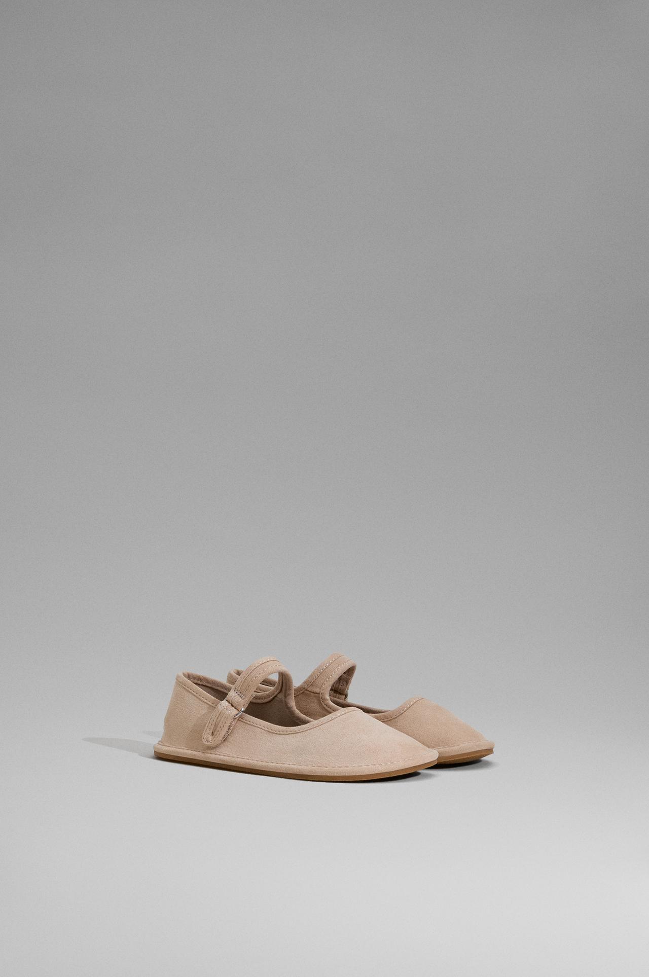 Barefoot Mary Jane ballet flats — BROWN