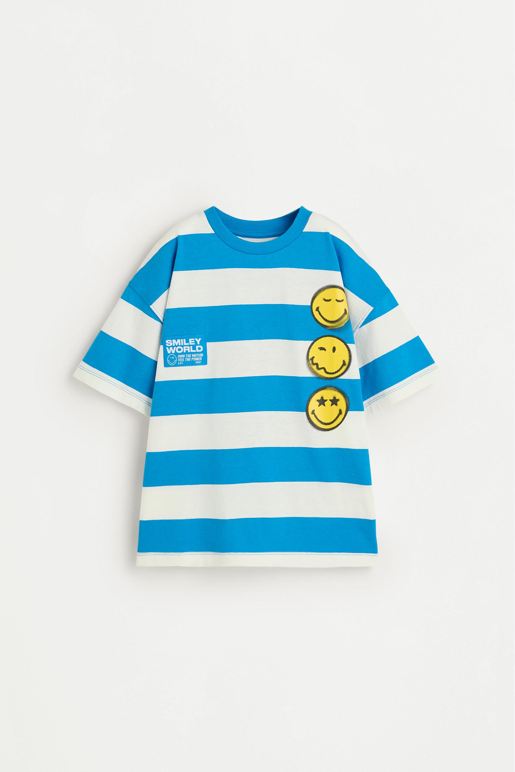 SmileyWorld™ back maxiprint T-shirt — FADED INDIGO