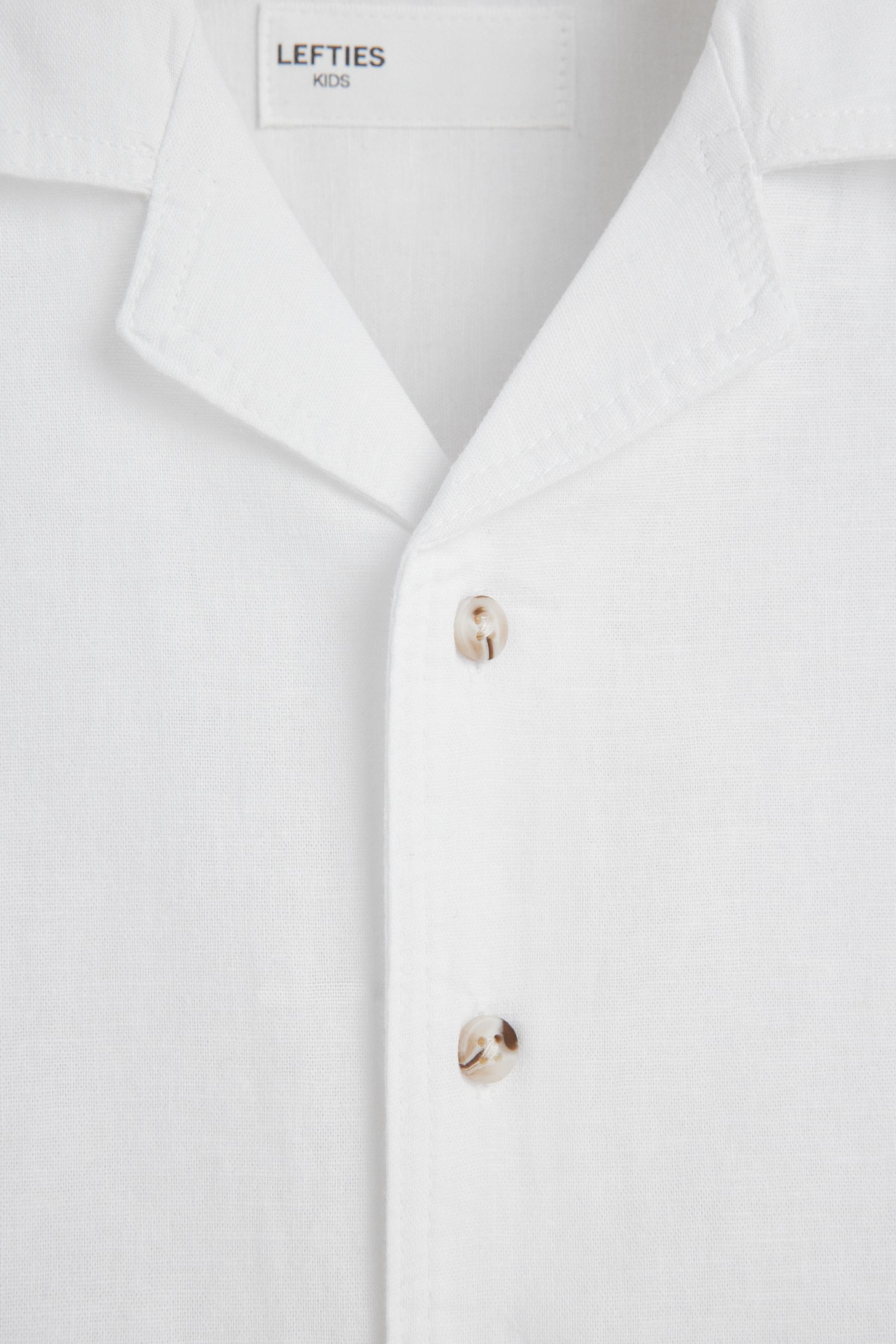 Linen-cotton resort shirt — WHITE