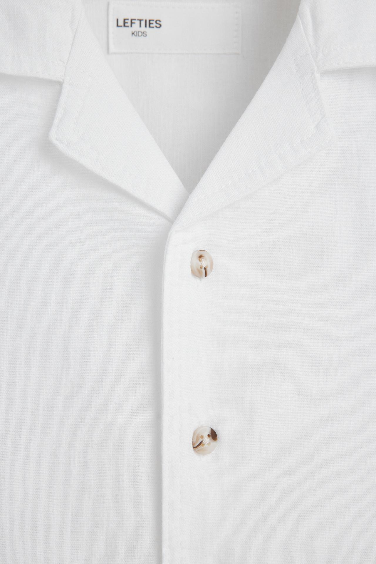 Linen-cotton resort shirt — WHITE