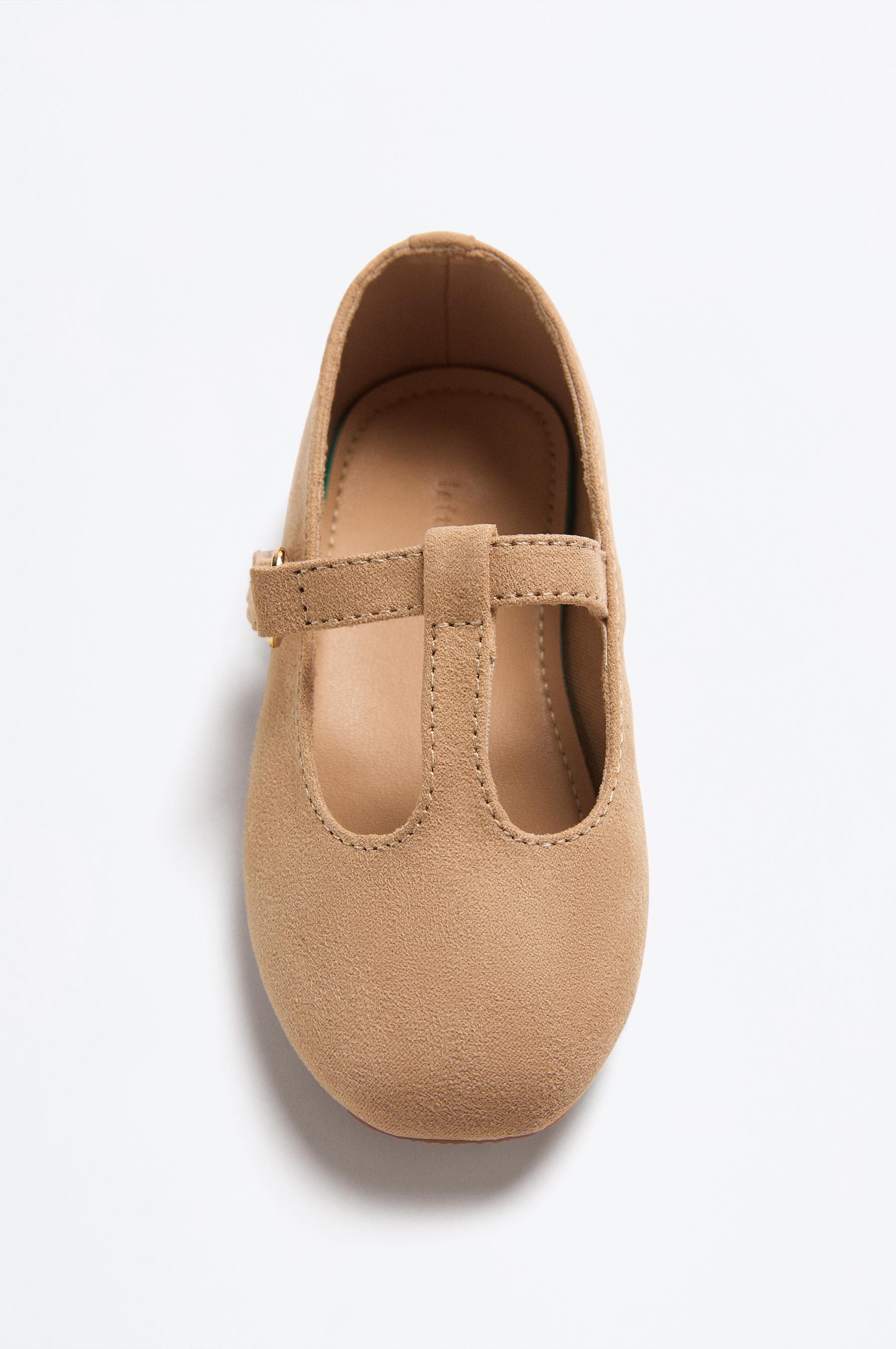 T-bar ballet flat — BEIGE