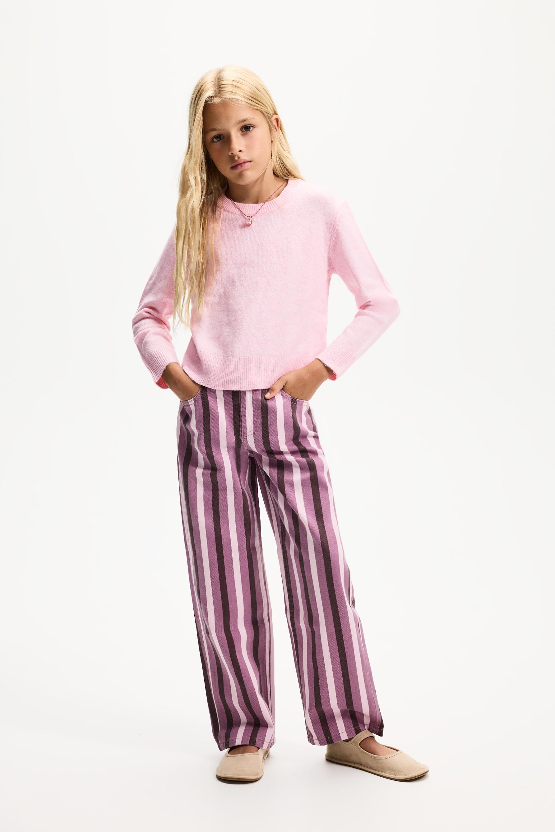 Striped straight-leg jeans — PALE PURPLE