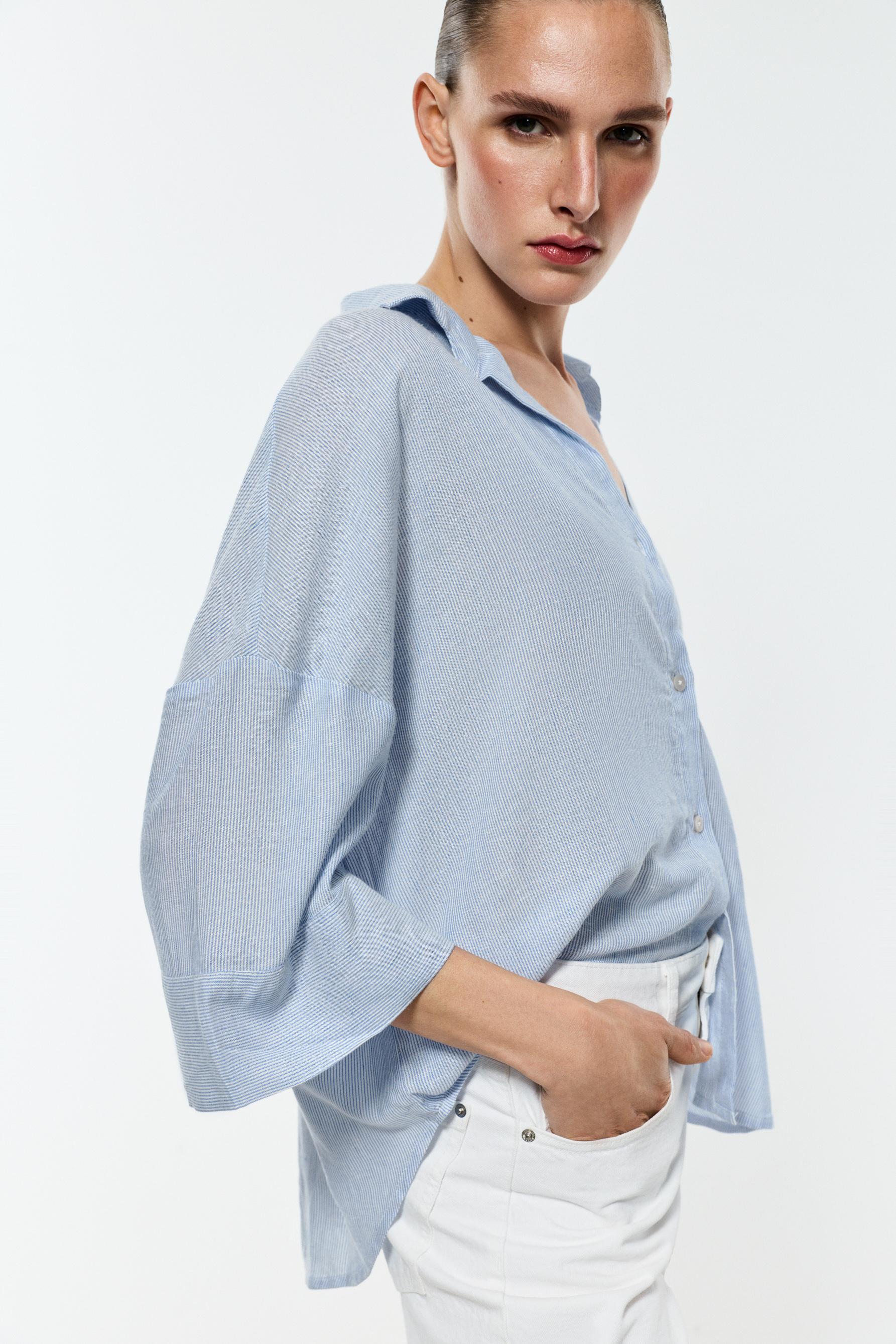 Wide sleeve shirt — STRIPED