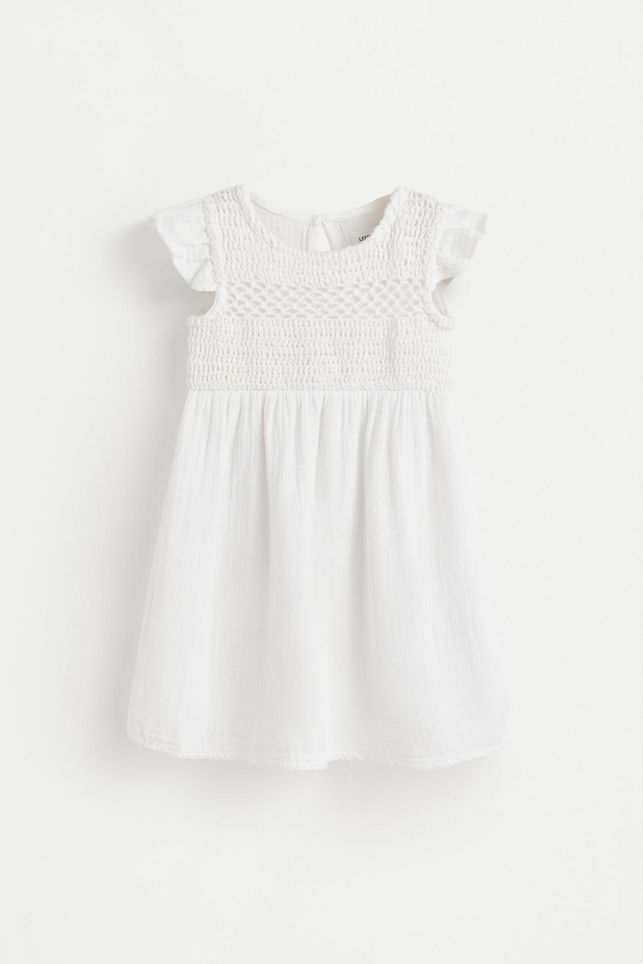 Crochet detail dress — ECRU