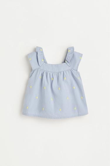 Cherry embroidered blouse and shorts co-ord — LAVENDER BLUE 2