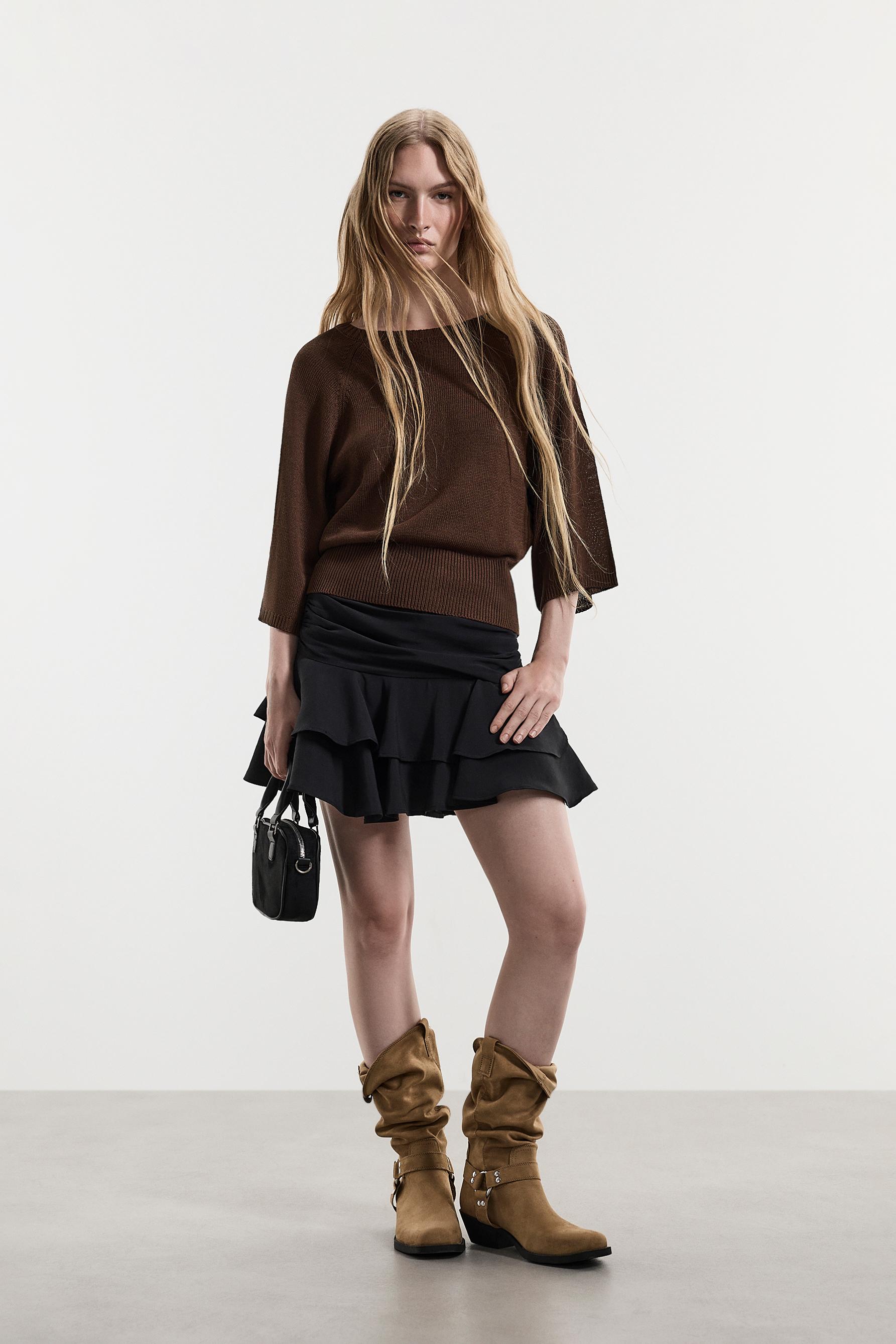 Raglan sleeve sweater — CHOCOLATE