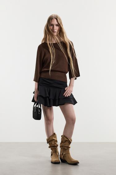 Raglan sleeve sweater — CHOCOLATE 2