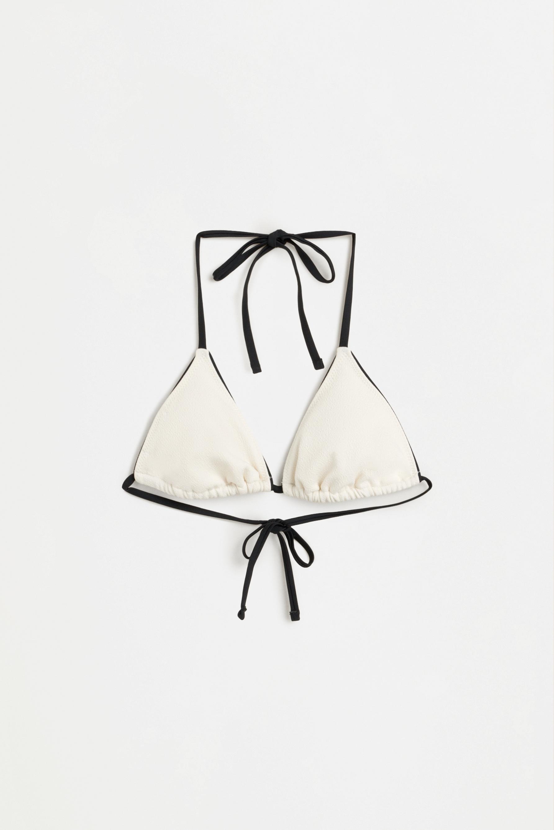 Bikini top with trims — ECRU
