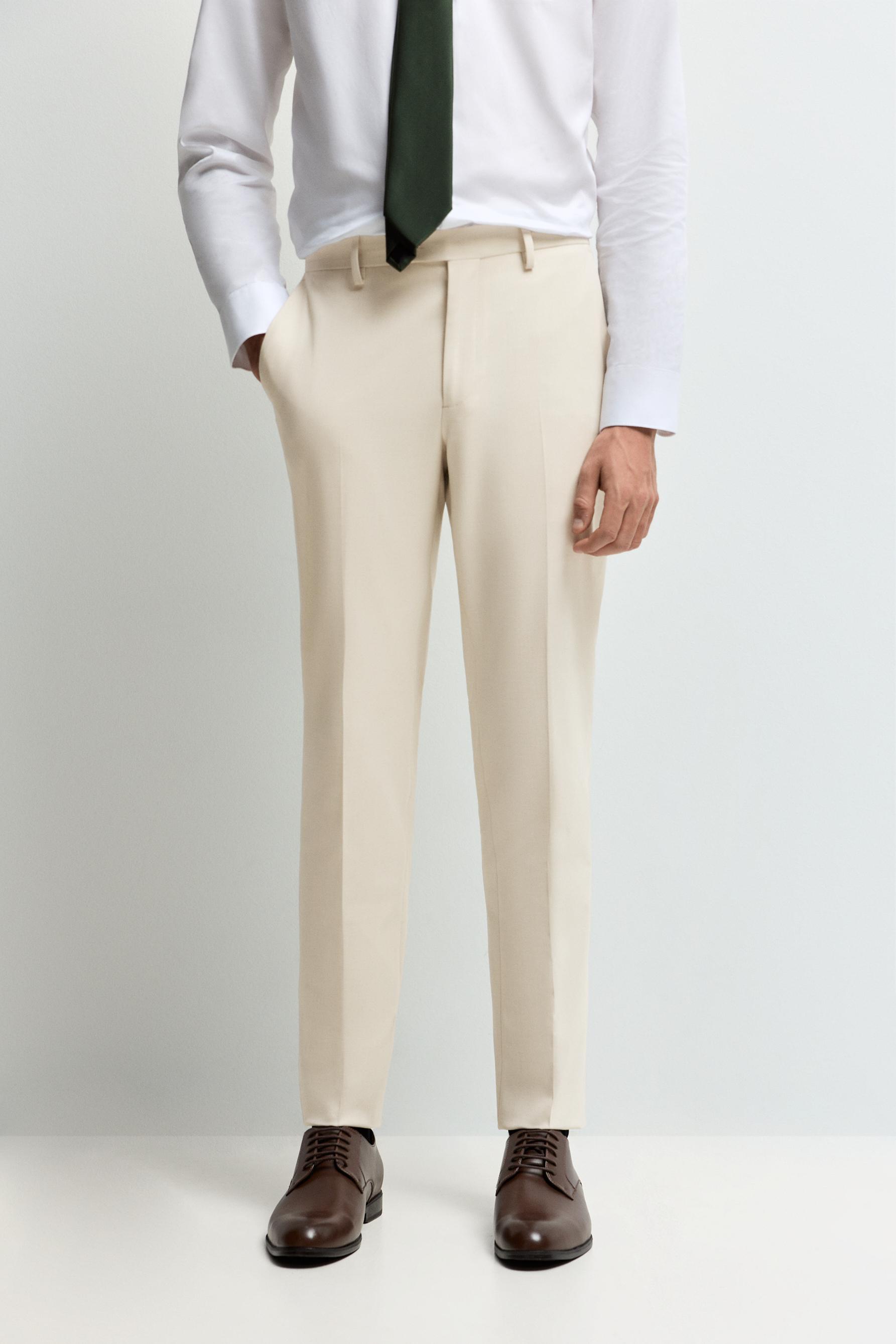 Slim fit suit trousers — OFF WHITE