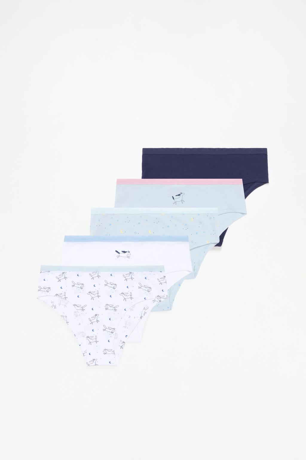 5-pack of unicorn print hipster briefs