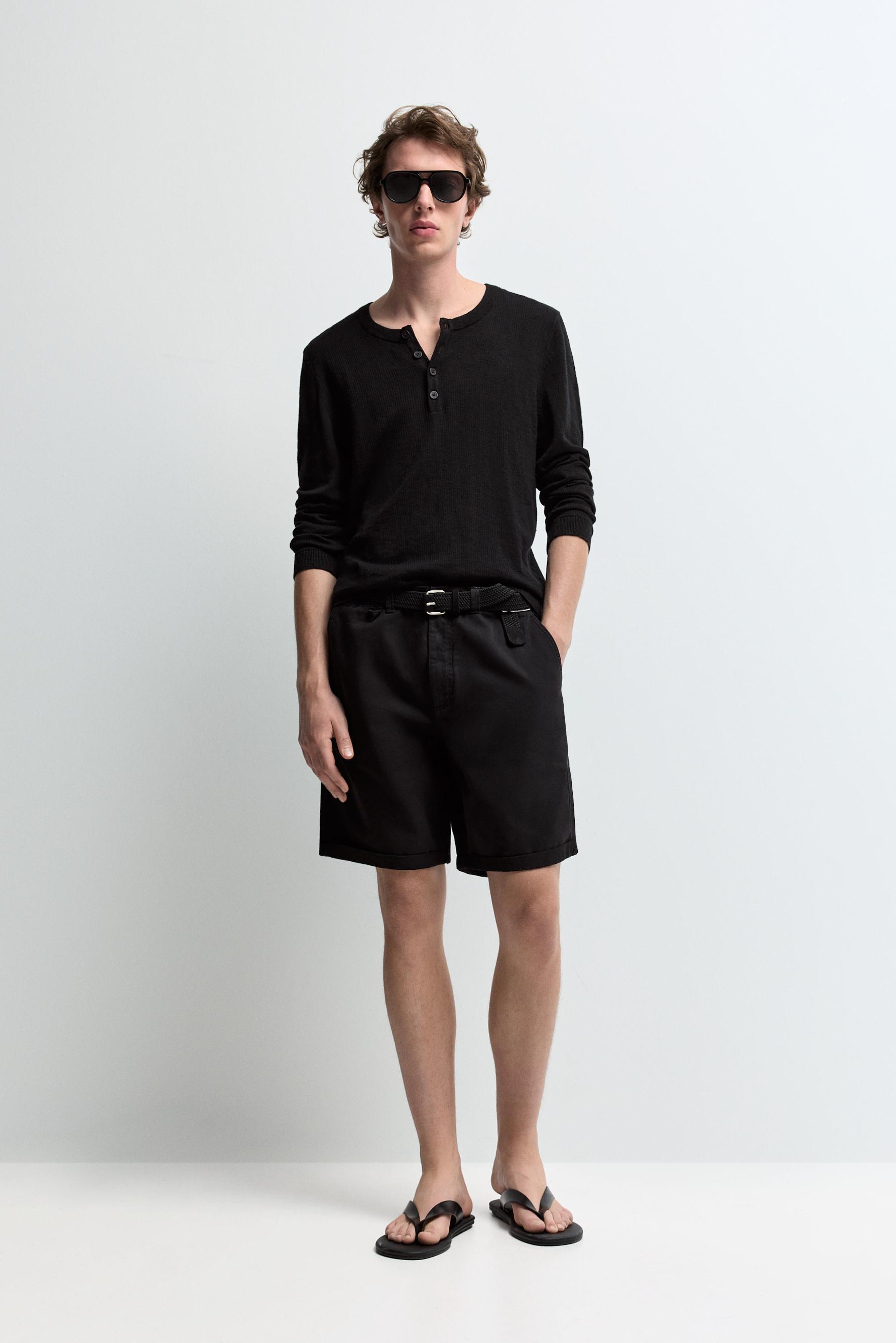 Slim fit Bermuda shorts — BLACK
