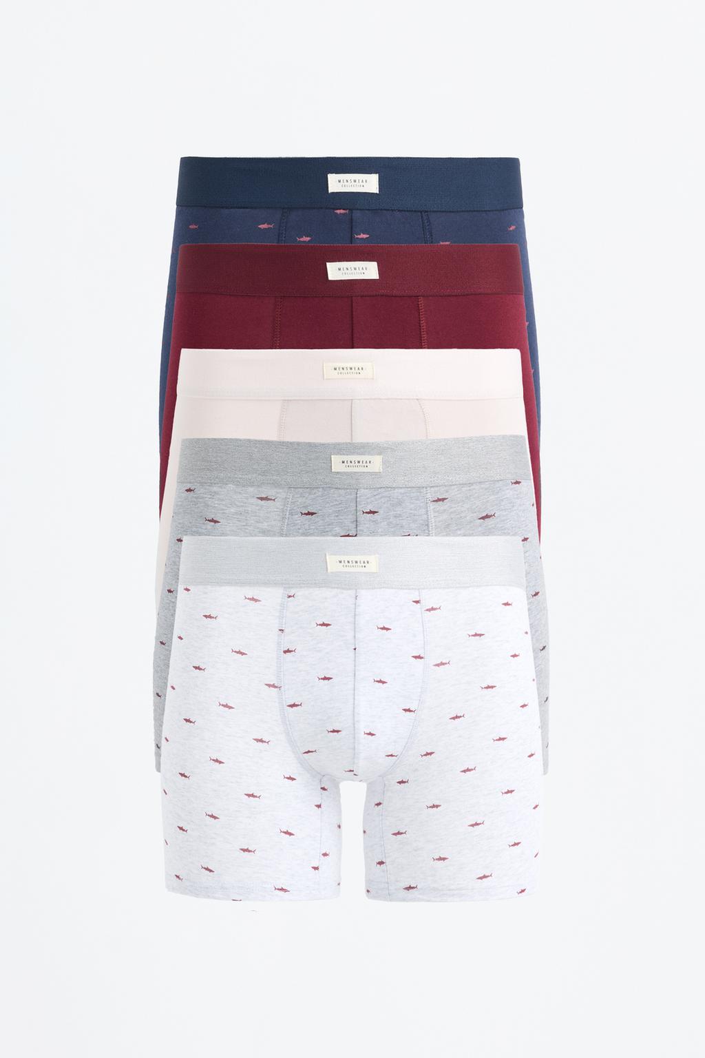 Pacco 5 boxer lunghi assortiti