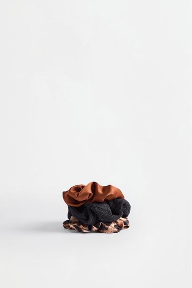 Medium scrunchies (3-pack) — LEOPARD PRINT 2