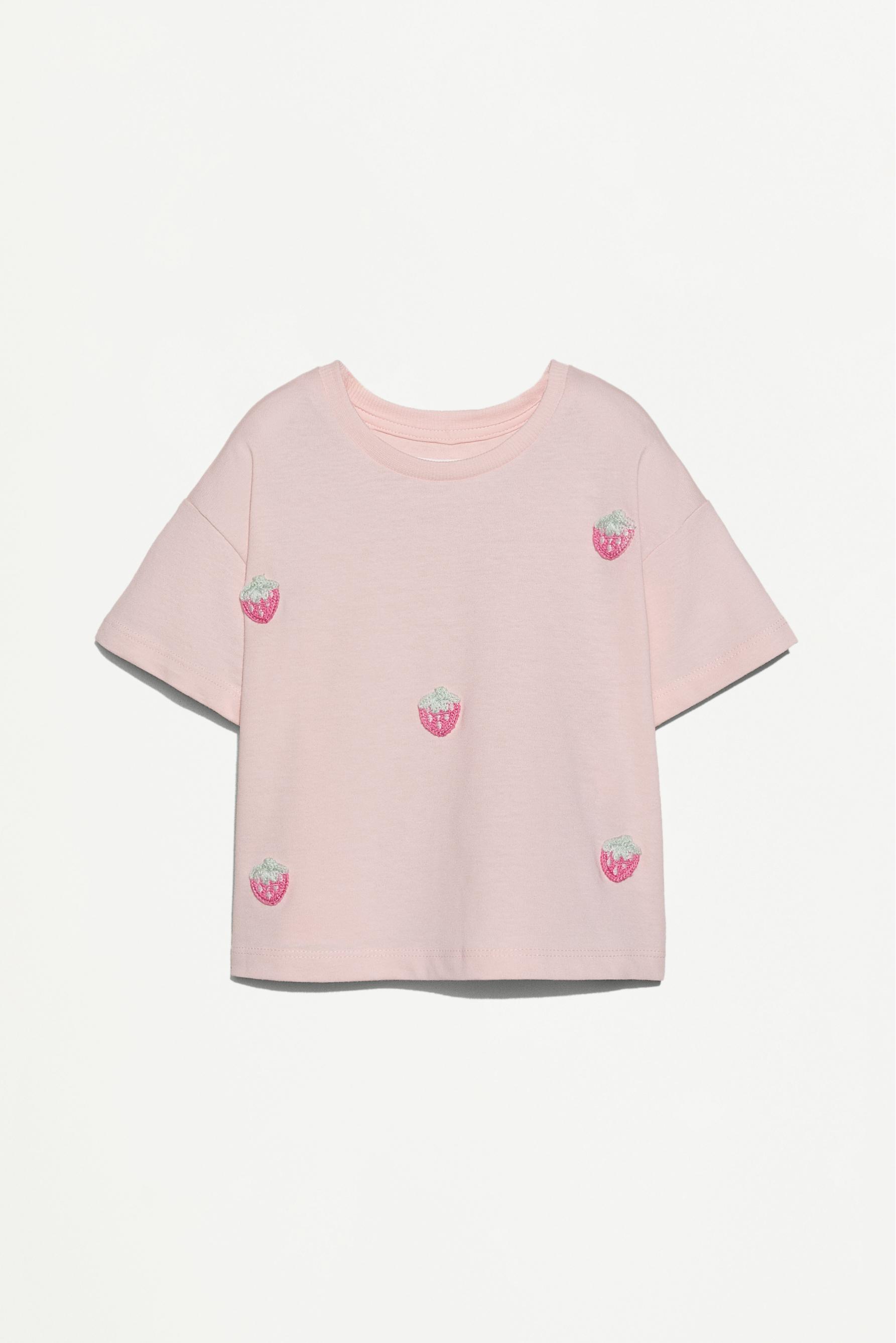 Kroşe aplikeli t-shirt - Desenli Gömlek - Gömlek | Bluz - GİYİM