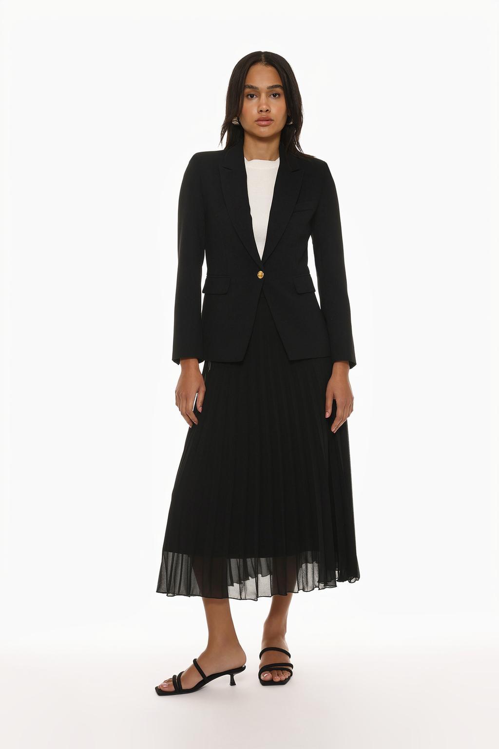 Pleated midi skirt