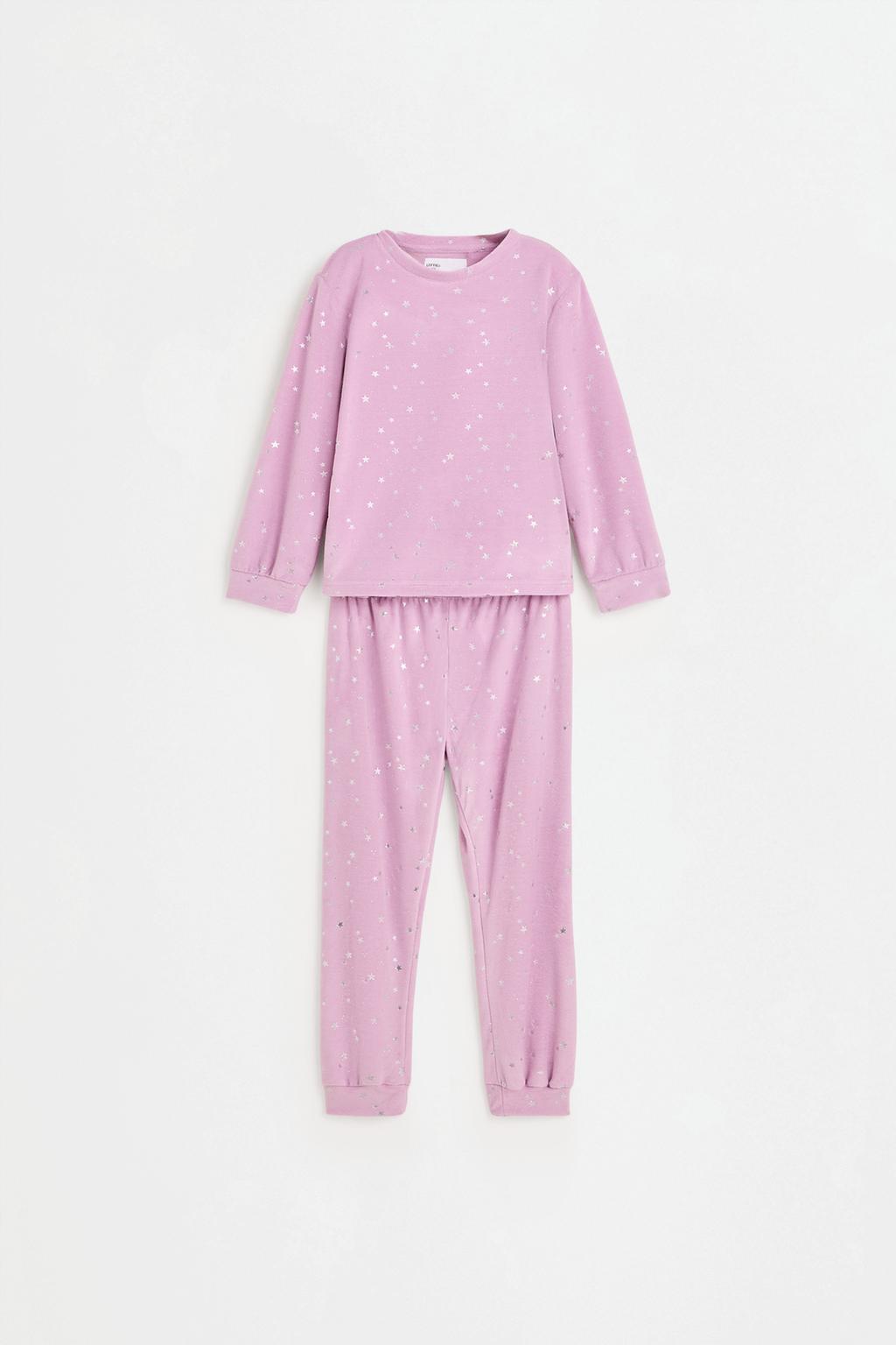Velvet metallic printed pyjamas