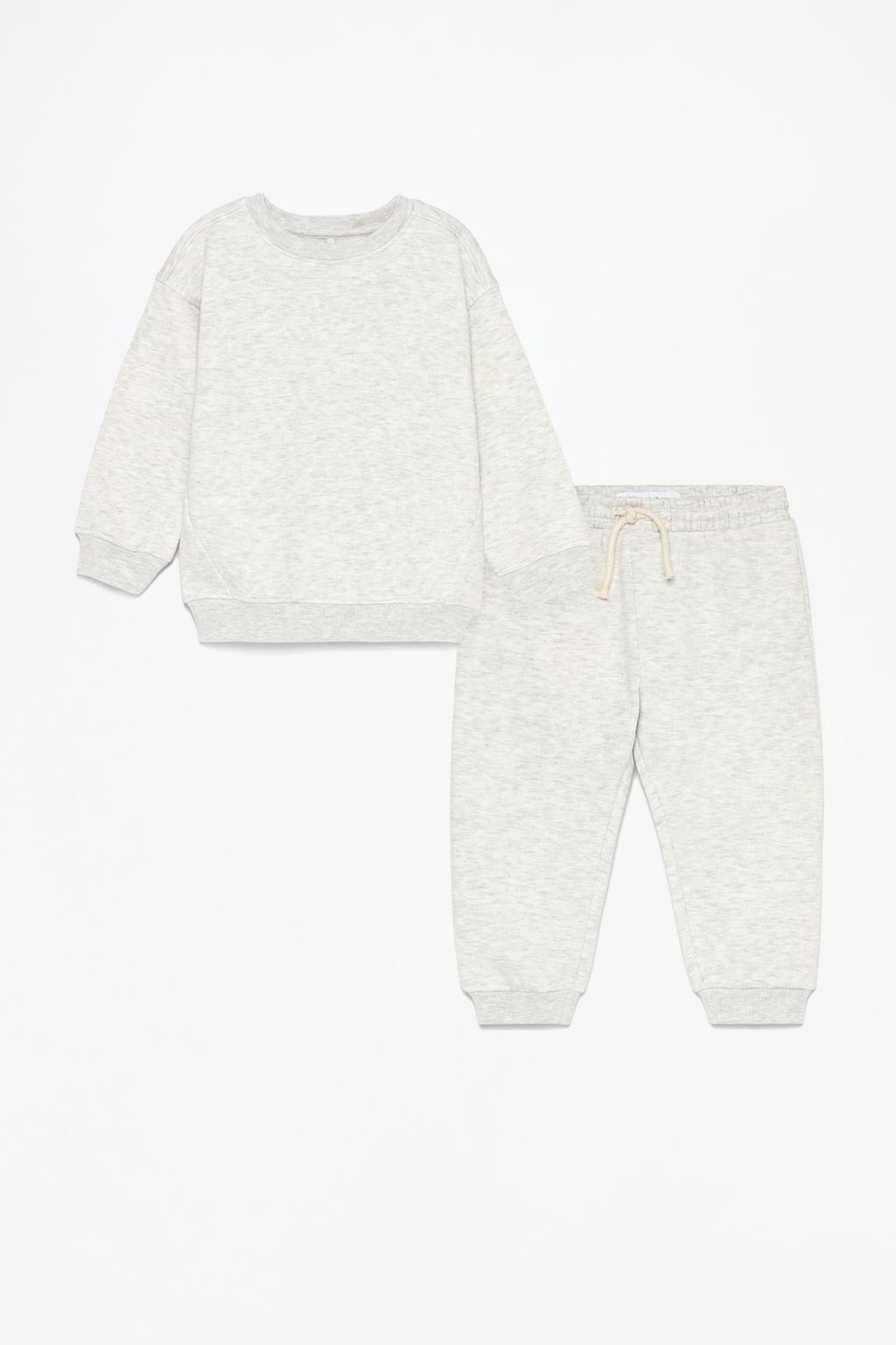 Basic plush sweatshirt and trousers co-ord