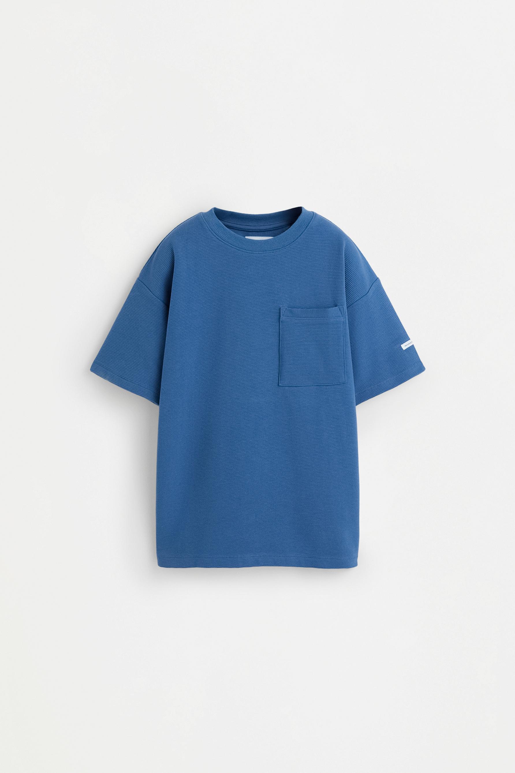 Ottoman T-shirt with pocket — MEDIUM BLUE