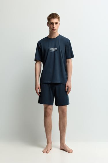Short slogan pyjamas — OCEAN BLUE 1