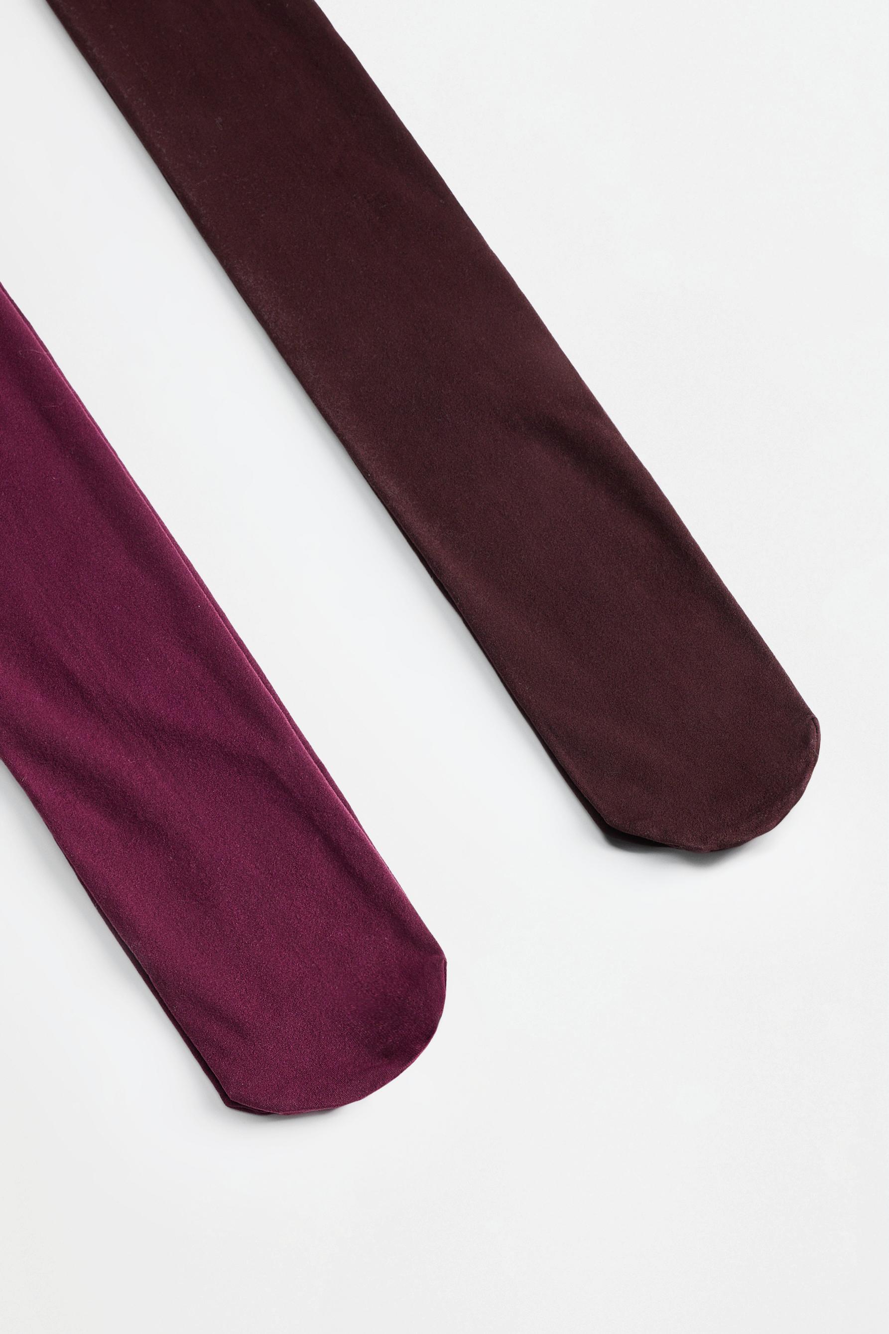 50 DEN solid-color tights (2-pack) — BURGUNDY