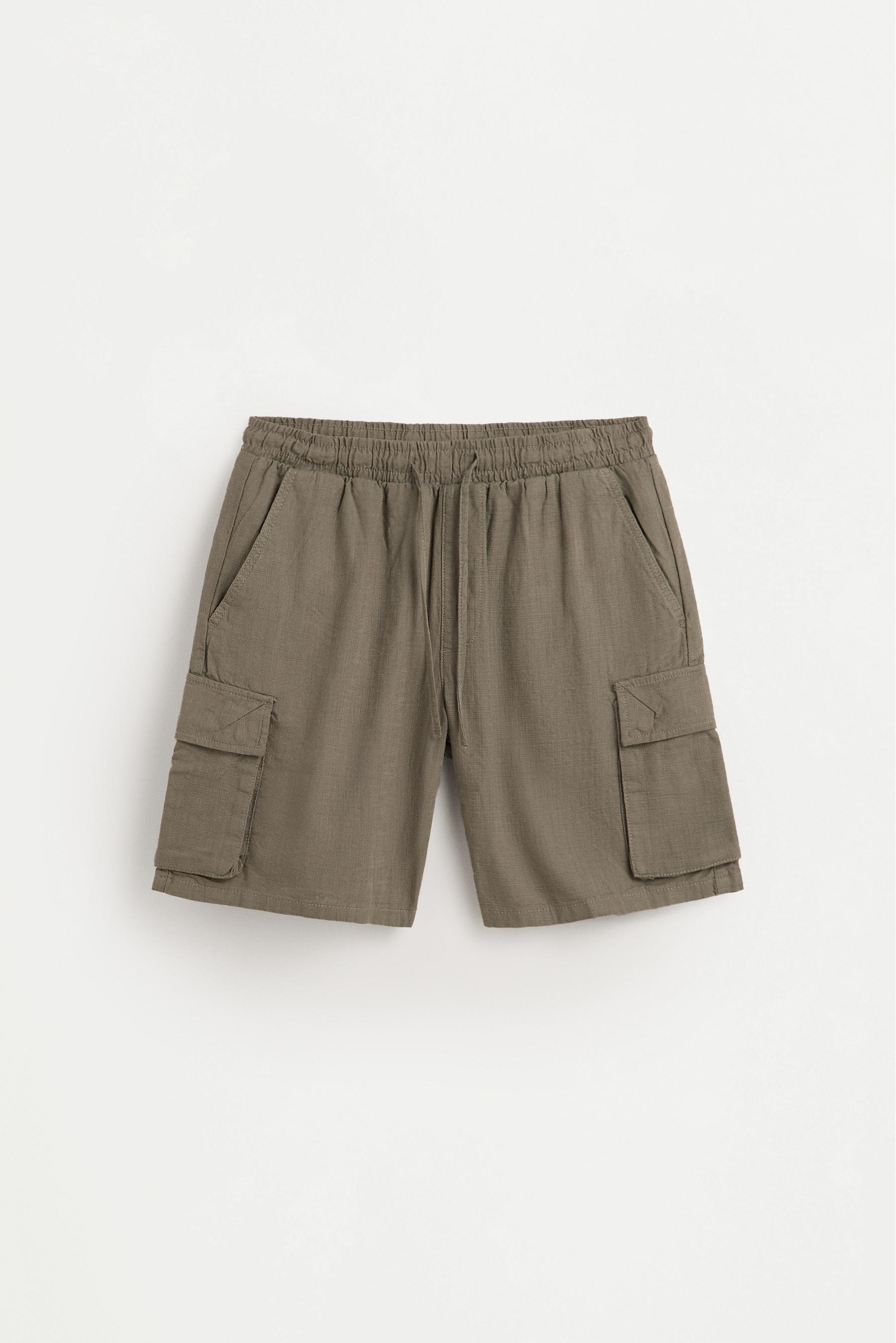 Rustic cargo Bermuda joggers — KHAKI