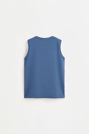 Pack of 2 assorted sleeveless T-shirts — MEDIUM BLUE 2
