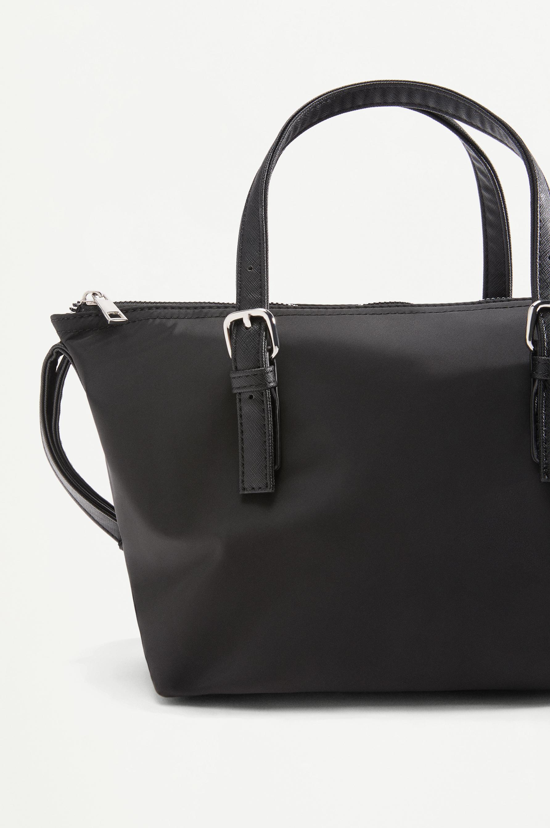 Nylon mini crossbody bag — BLACK
