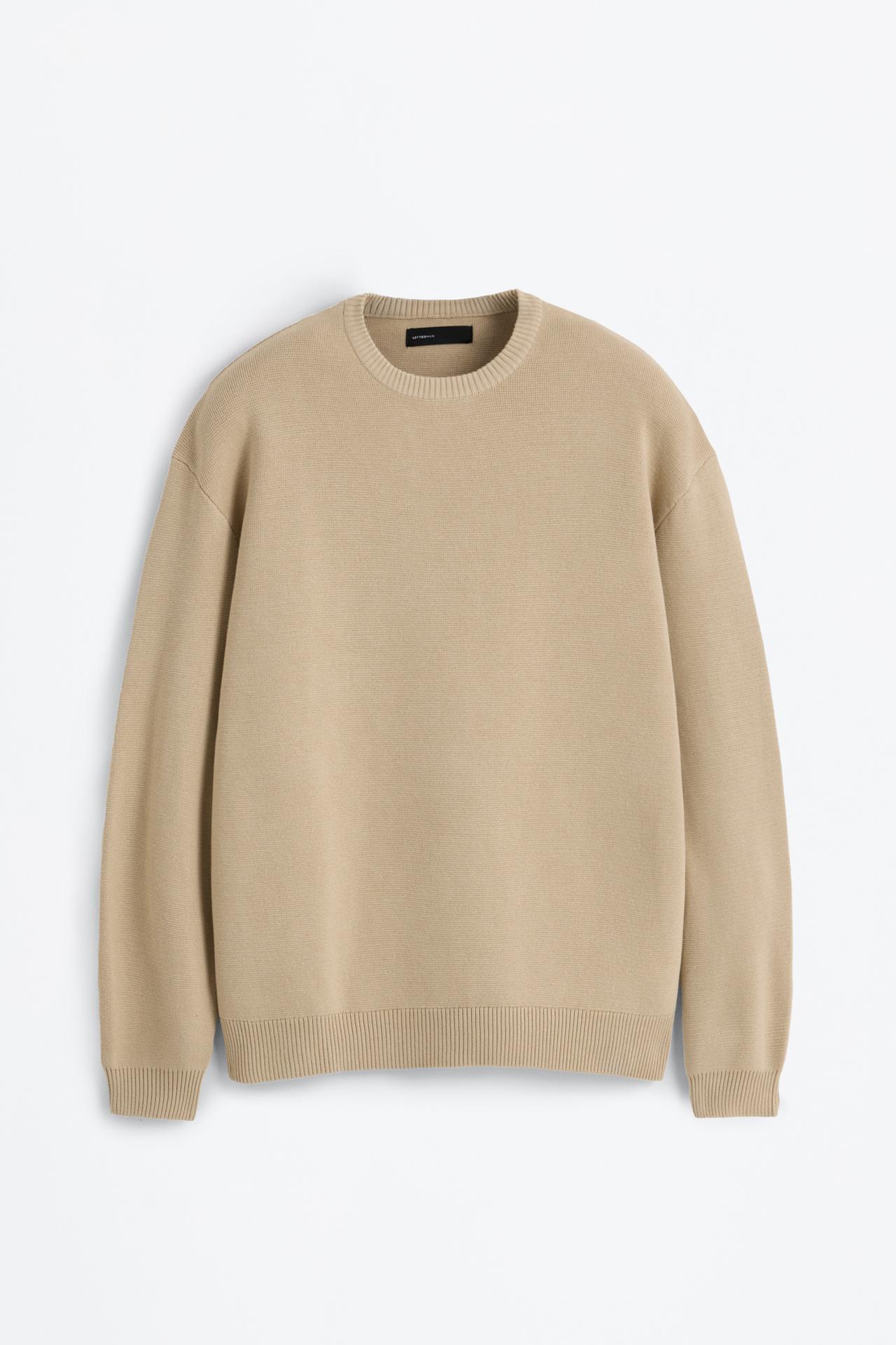 Compact knit sweater — SAND