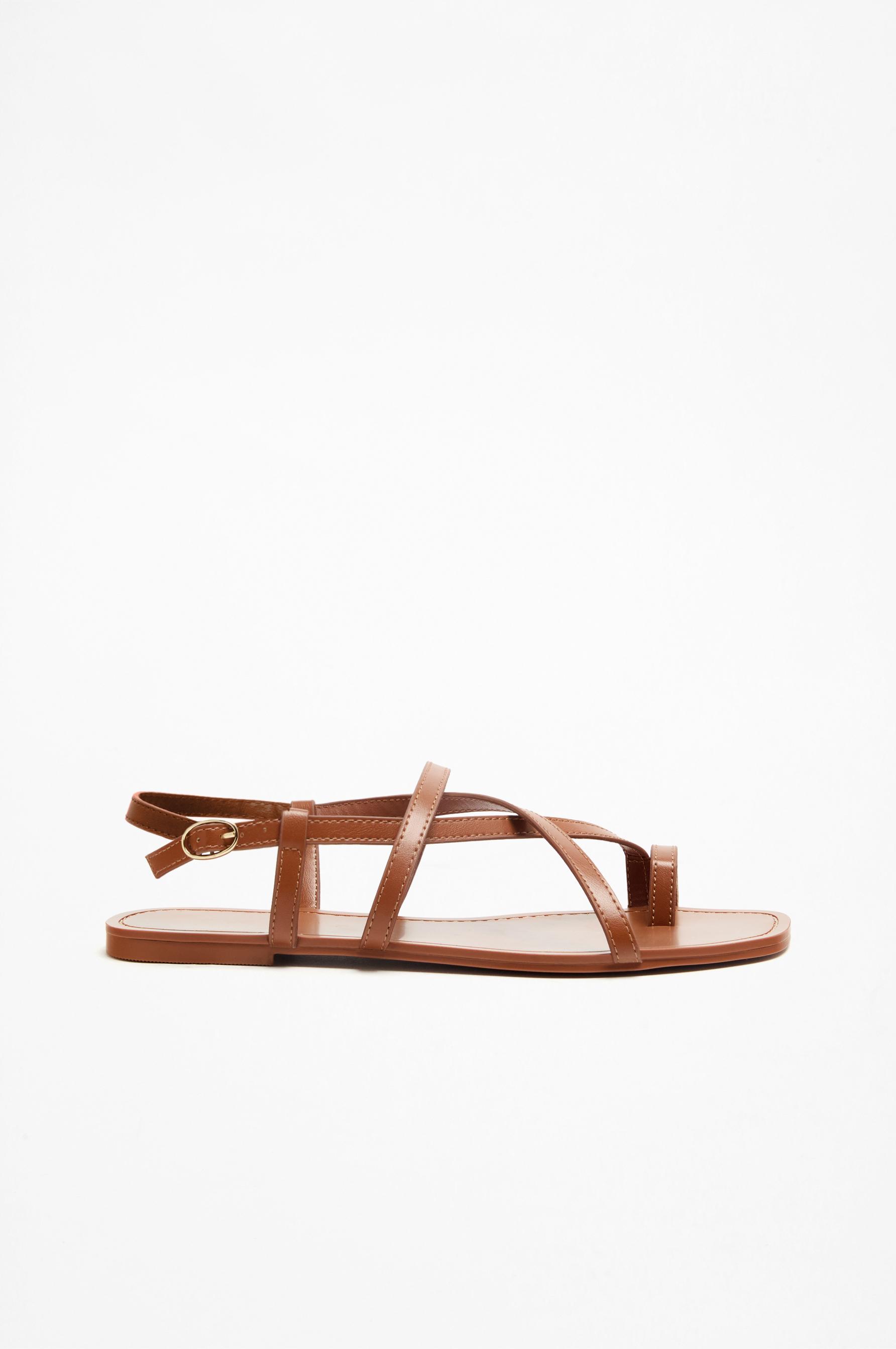Strap flat sandals — LEATHER