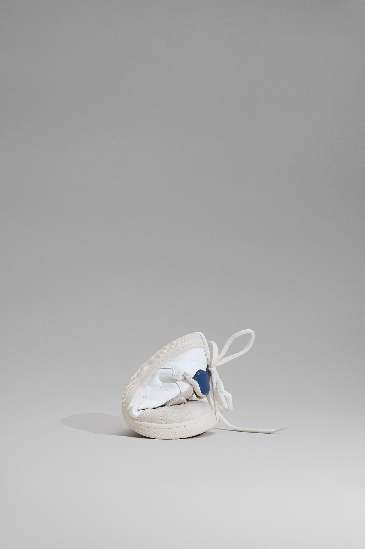 Barefoot mixed-material sneakers — WHITE