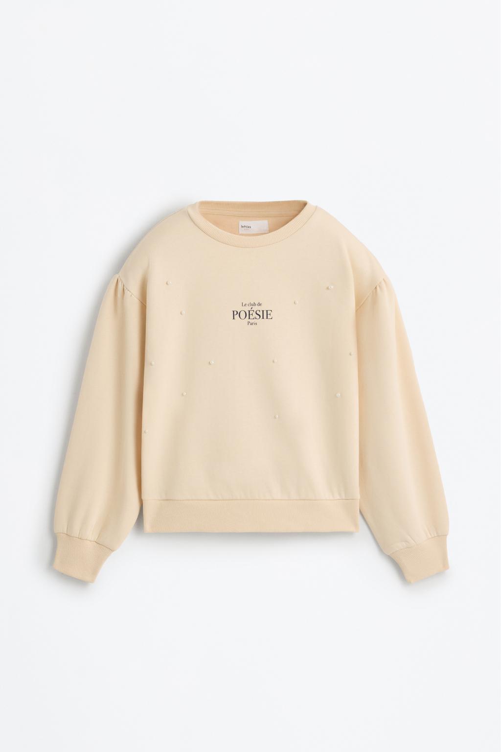 Sudadera aplique perlas