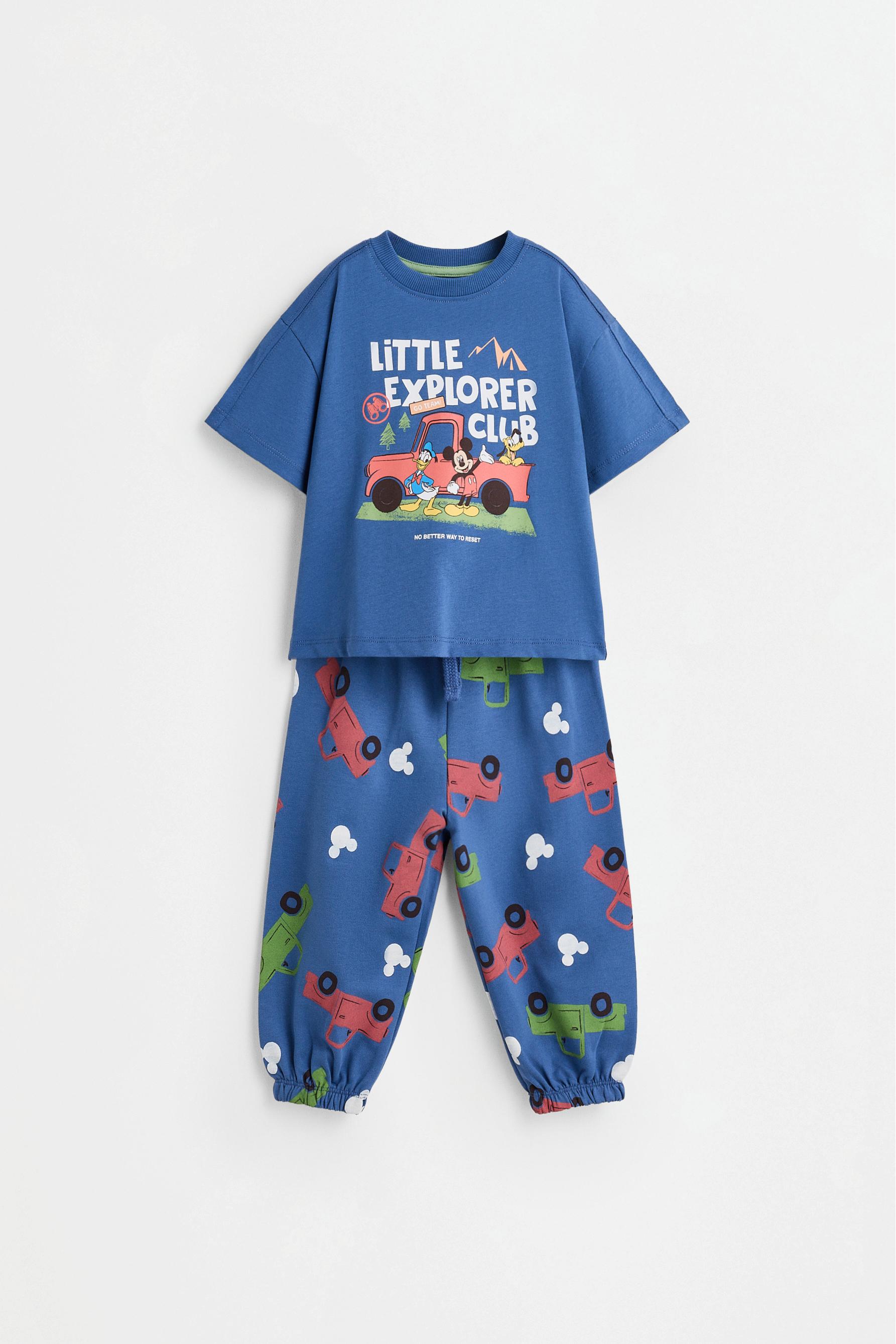 Mickey Mouse ©Disney T-shirt and plush trousers set — MEDIUM BLUE