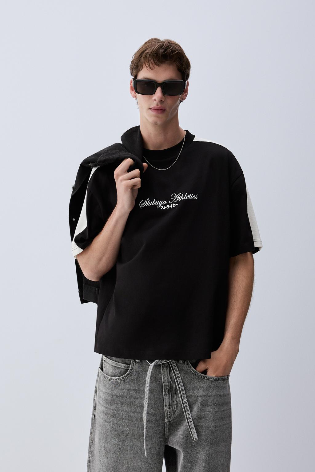 Boxy fit T-shirt with slogan