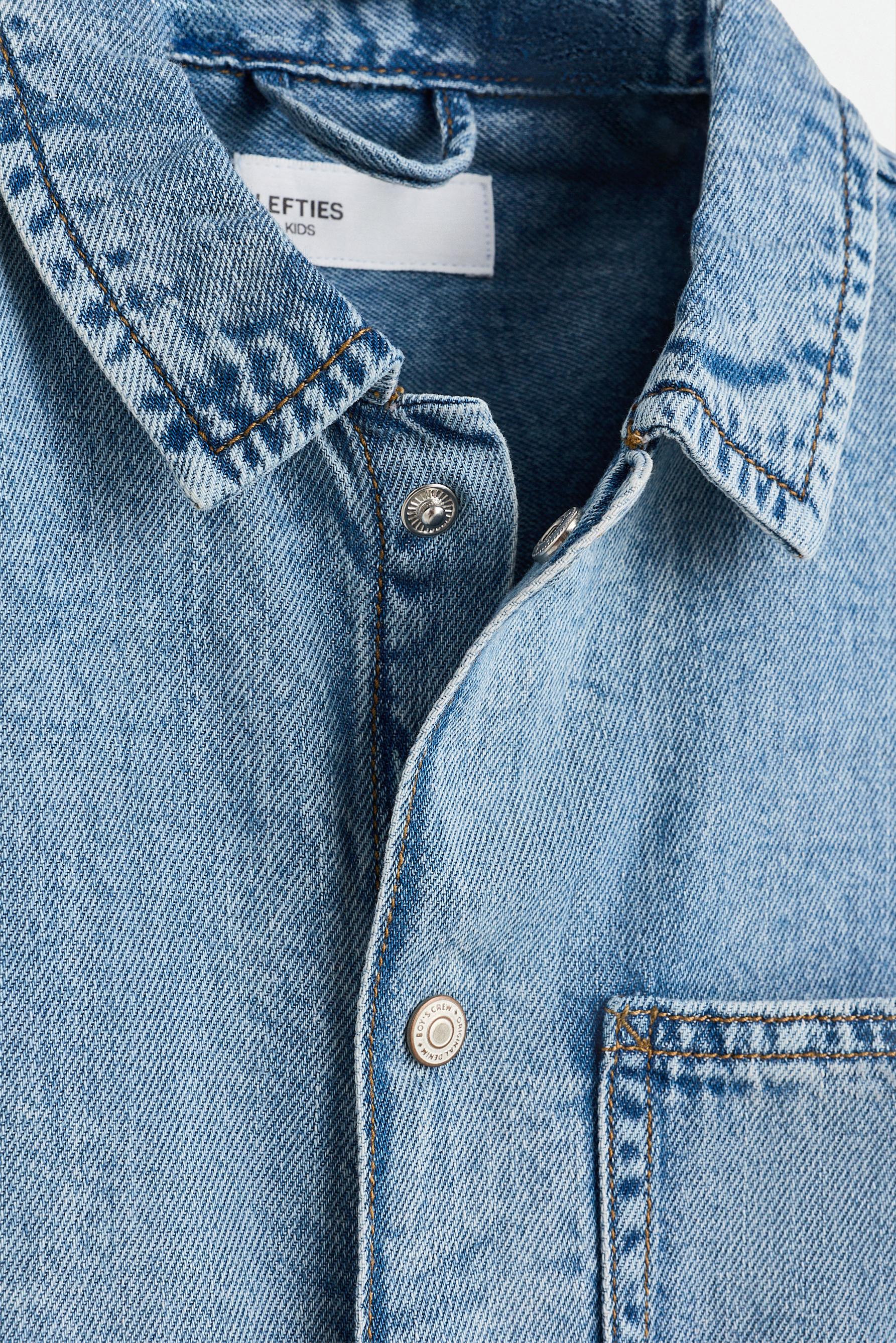 Short sleeve denim shirt — BLUE