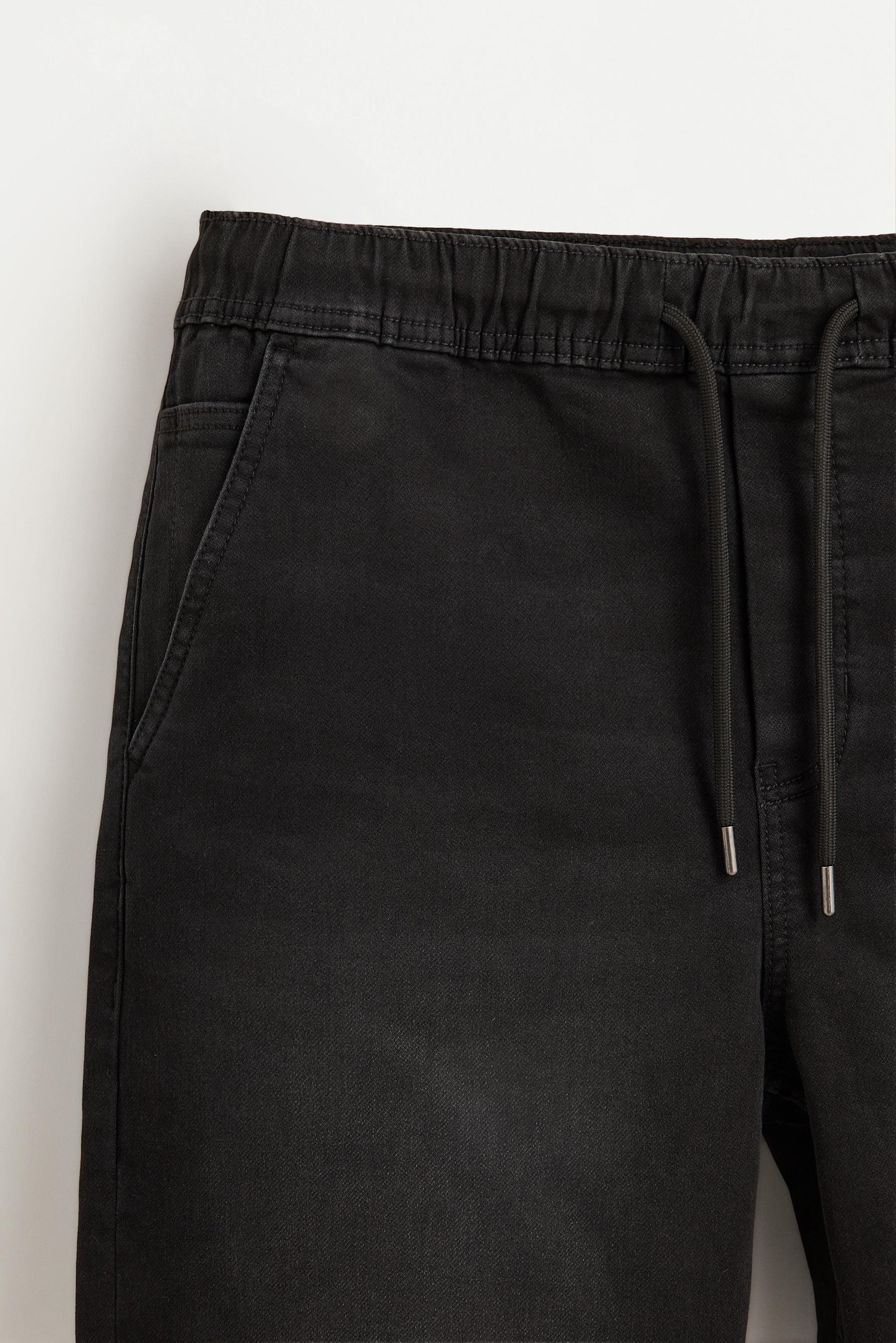 Denim jogger Bermuda shorts — FADED BLACK