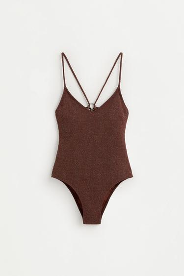 Shimmery swimsuit — BROWN 1